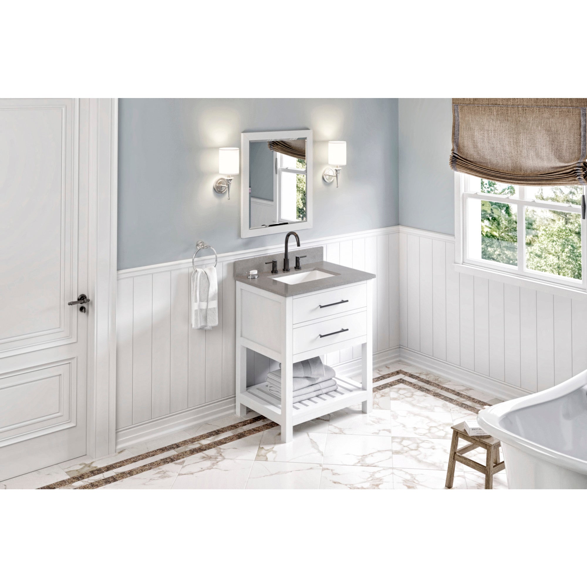 30" Wavecrest Vanity – White
