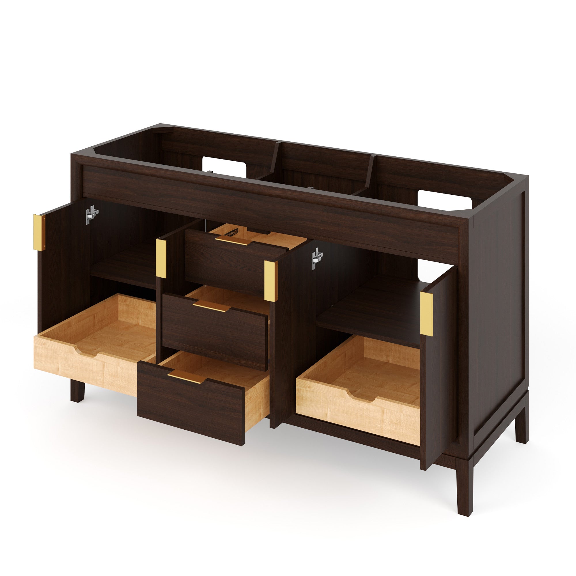 60" Theodora Vanity – Double Bowl – Dark Walnut