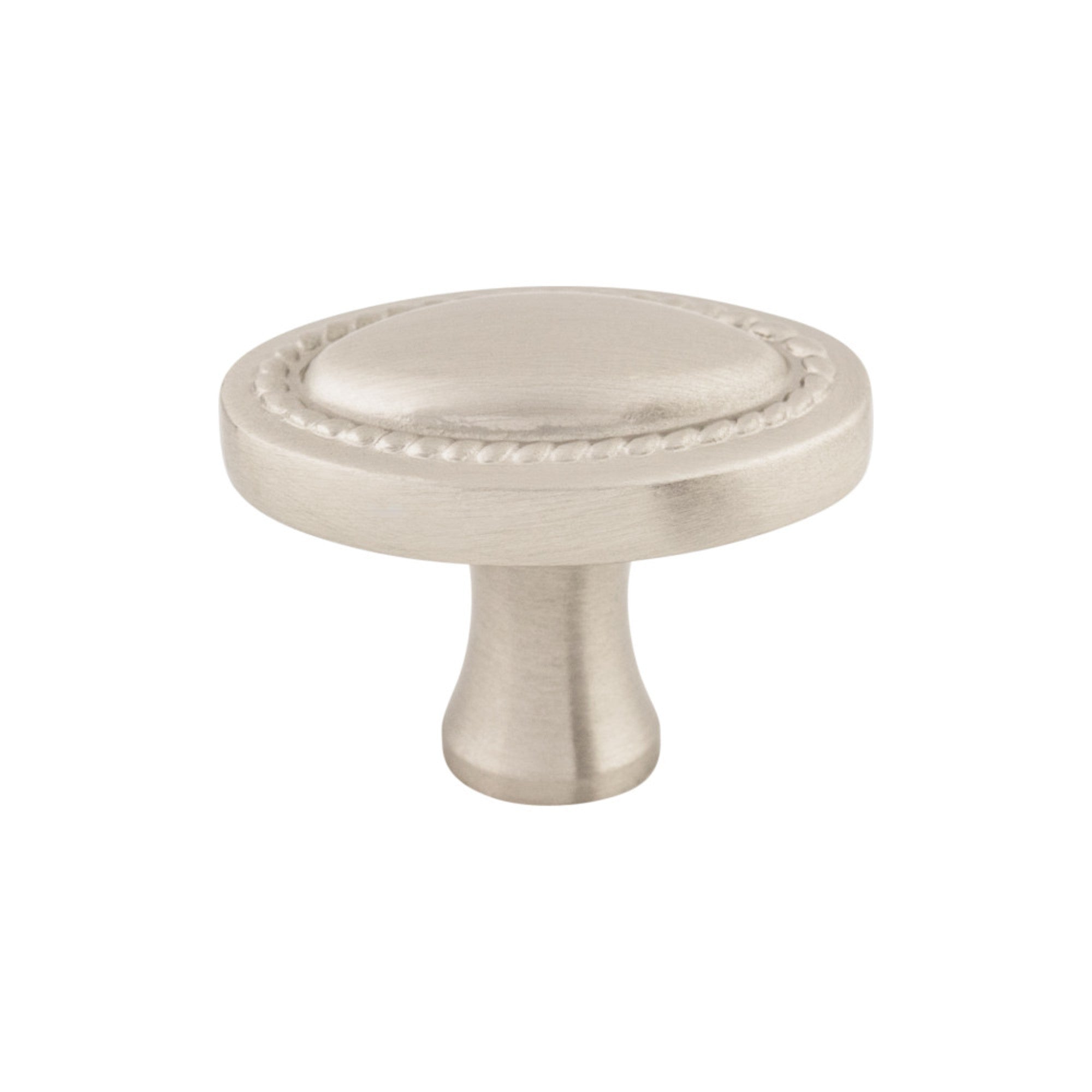 Oval Rope 1 1/4" Length Oval Knob - Brushed Satin Nickel