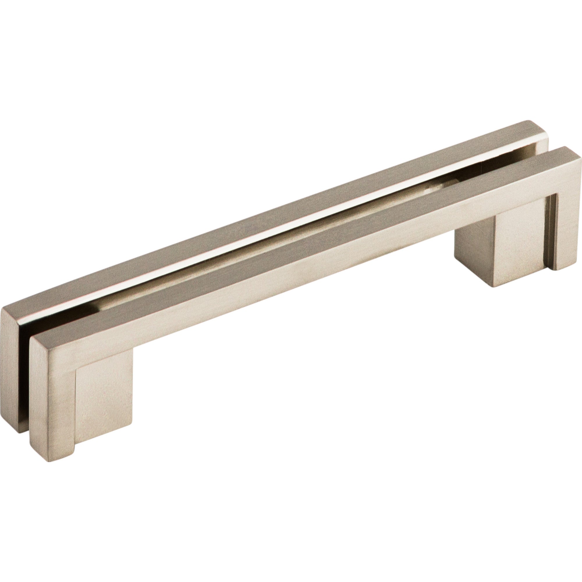 Flat Rail 3 1/2" Center to Center Bar Pull - Brushed Satin Nickel