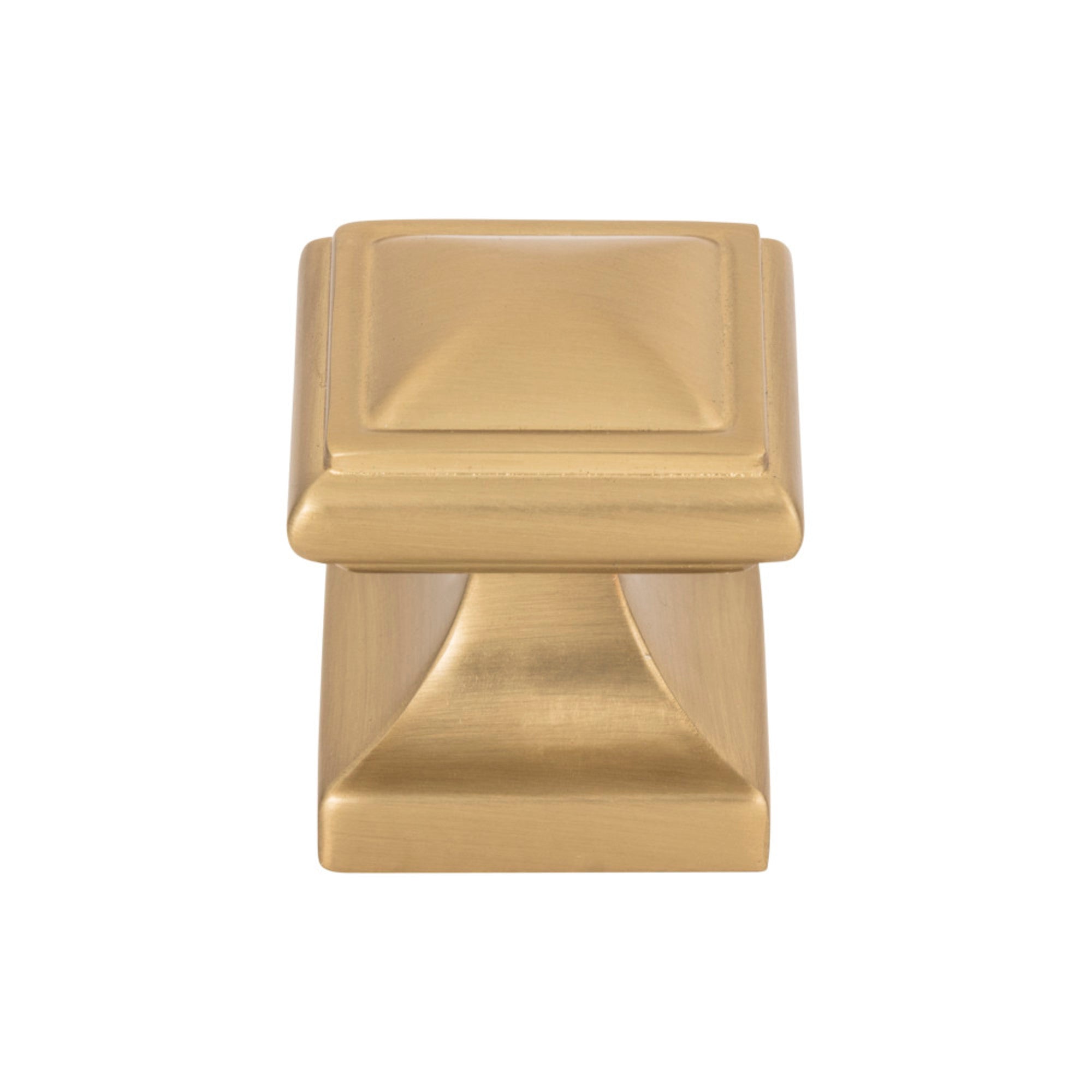 Wadsworth Square Knob - Warm Brass
