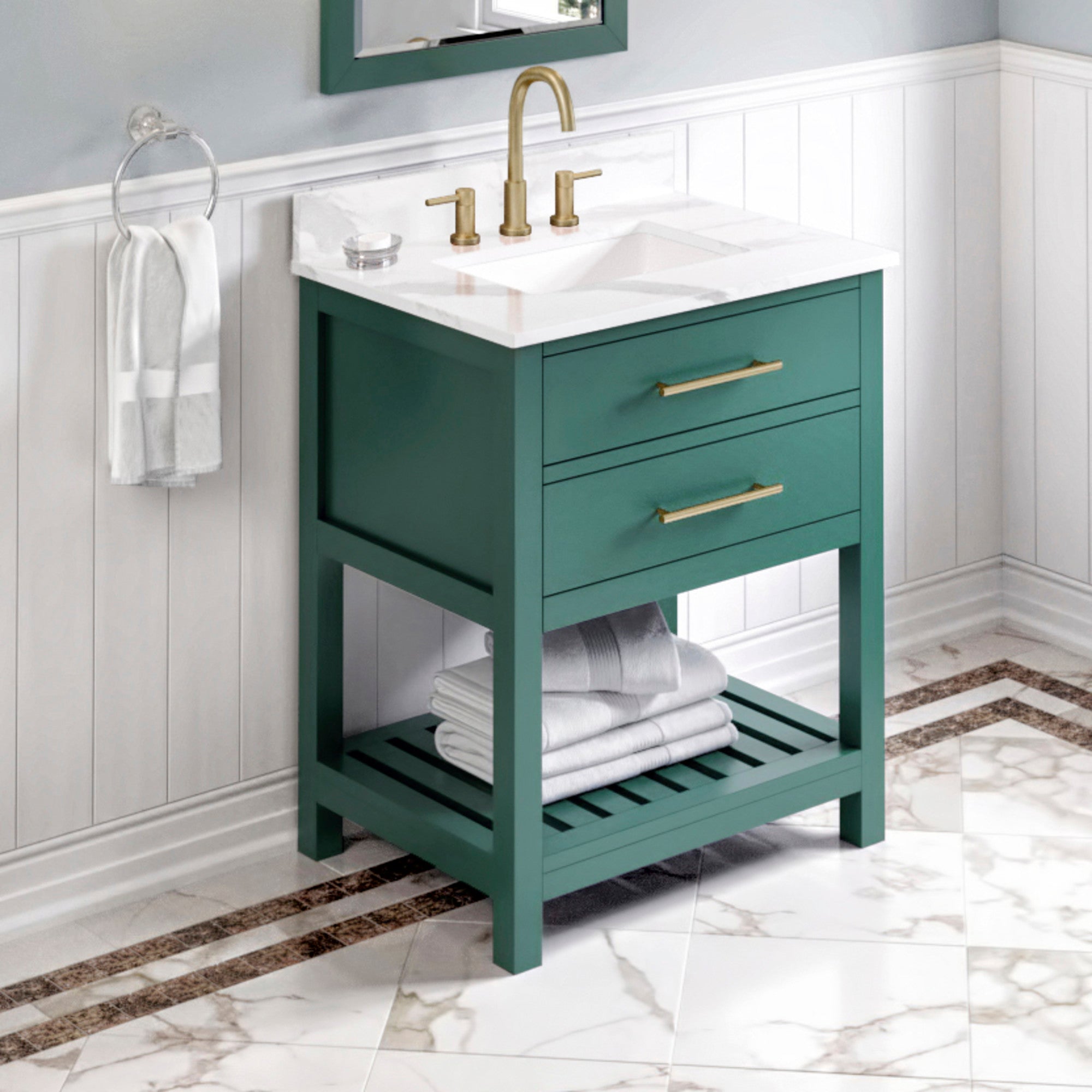 30" Wavecrest Vanity – Forest Green