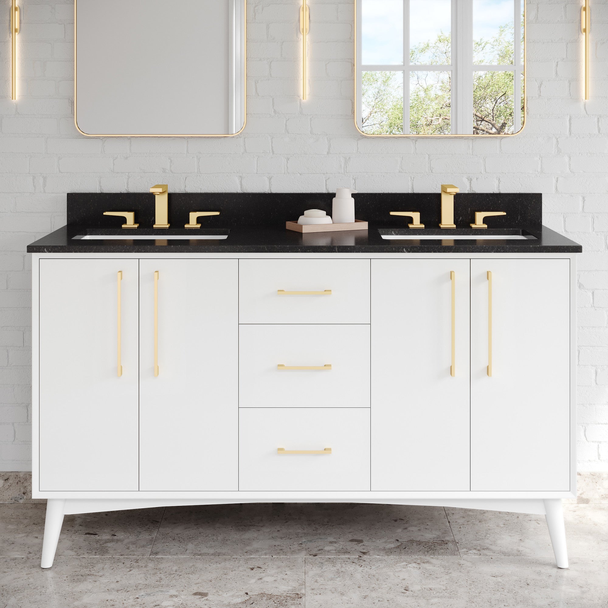 60" Dashwood Vanity – Double Bowl – White