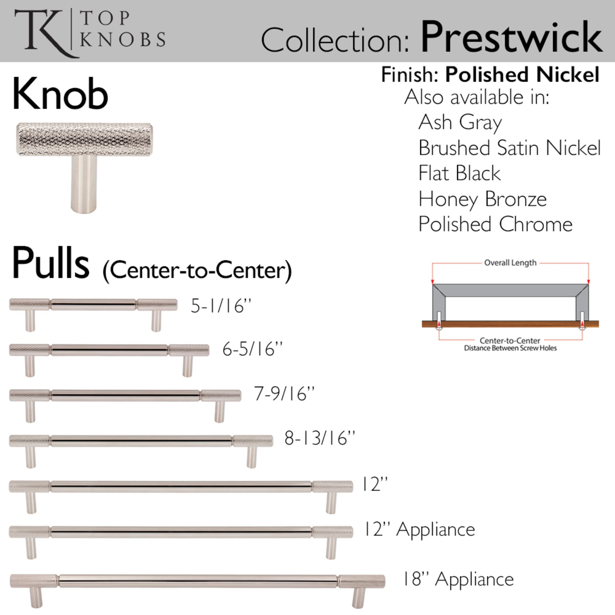 Prestwick 7 9/16" Center to Center Bar Pull - Polished Nickel