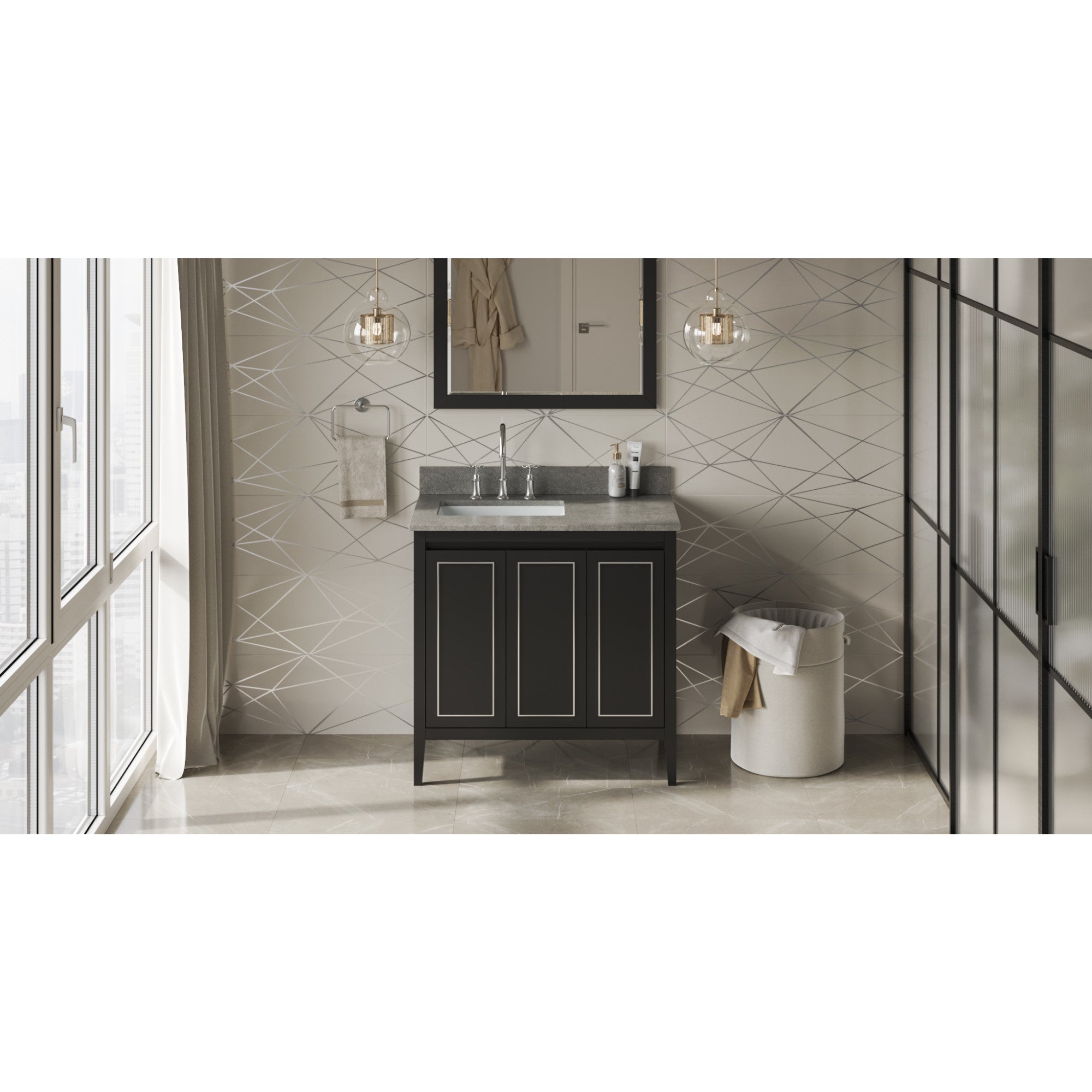 36" Percival Vanity – Left Offset – Black