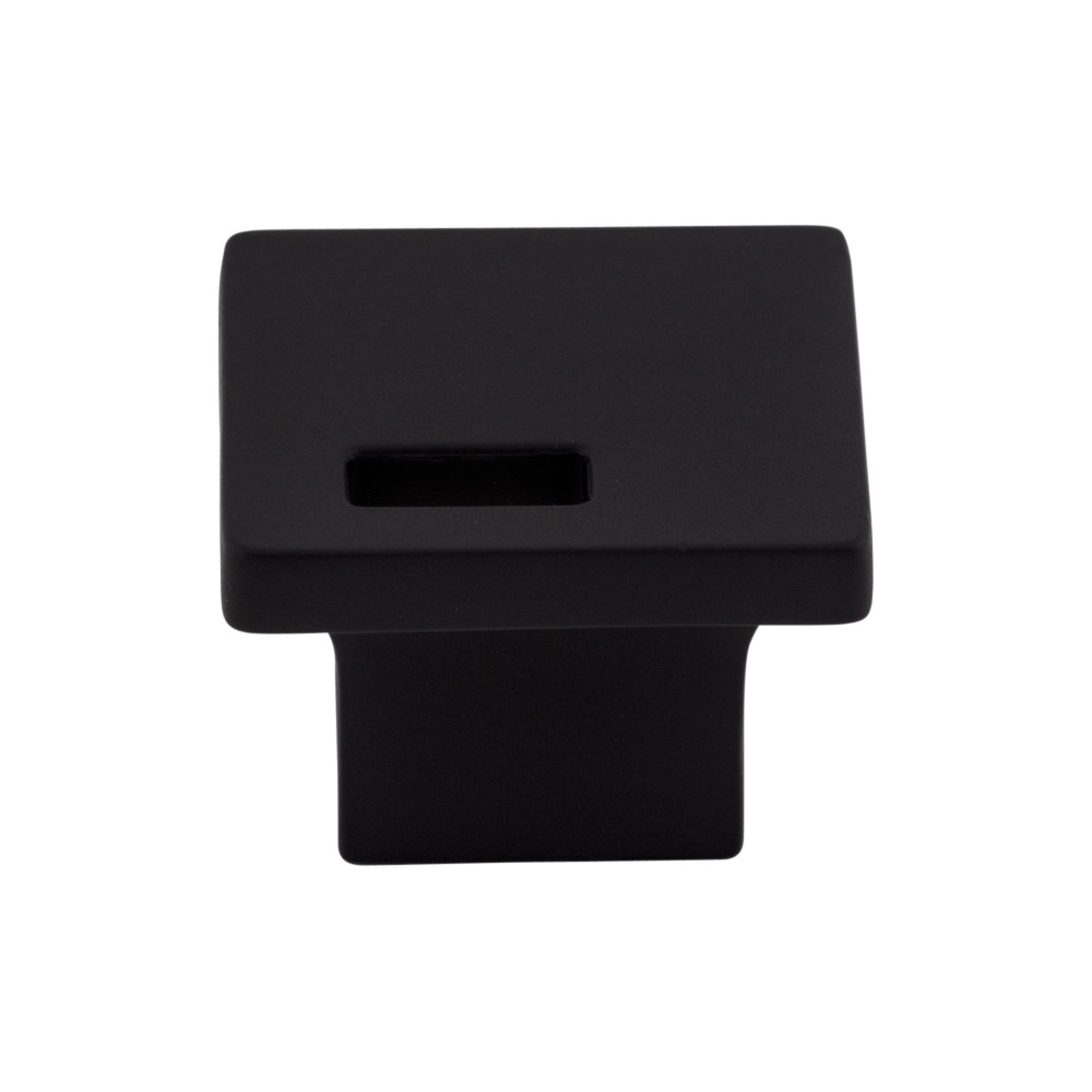 Modern Metro Slot 1 1/4" Length Square Knob - Flat Black