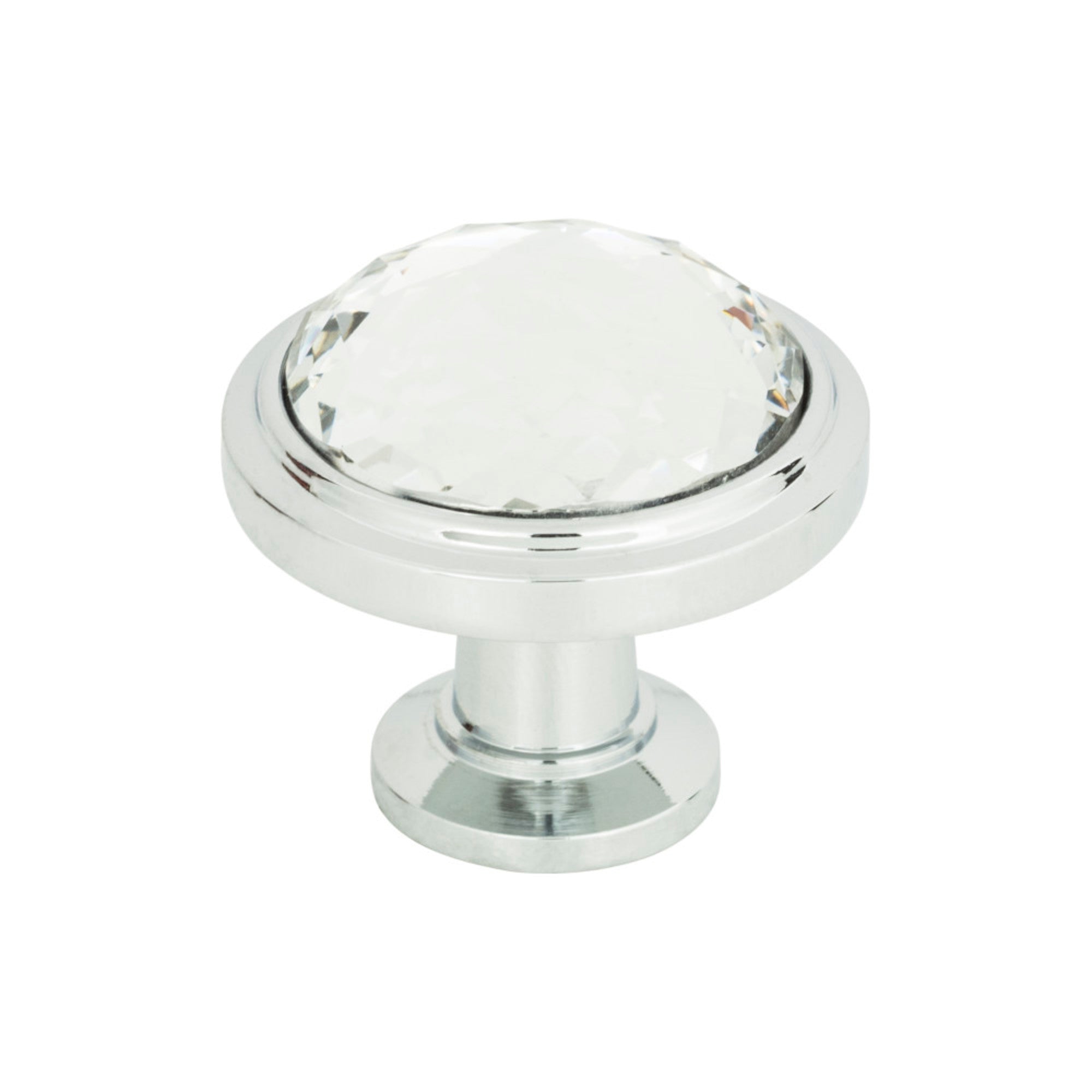 Legacy Crystal Round Knob - Polished Chrome