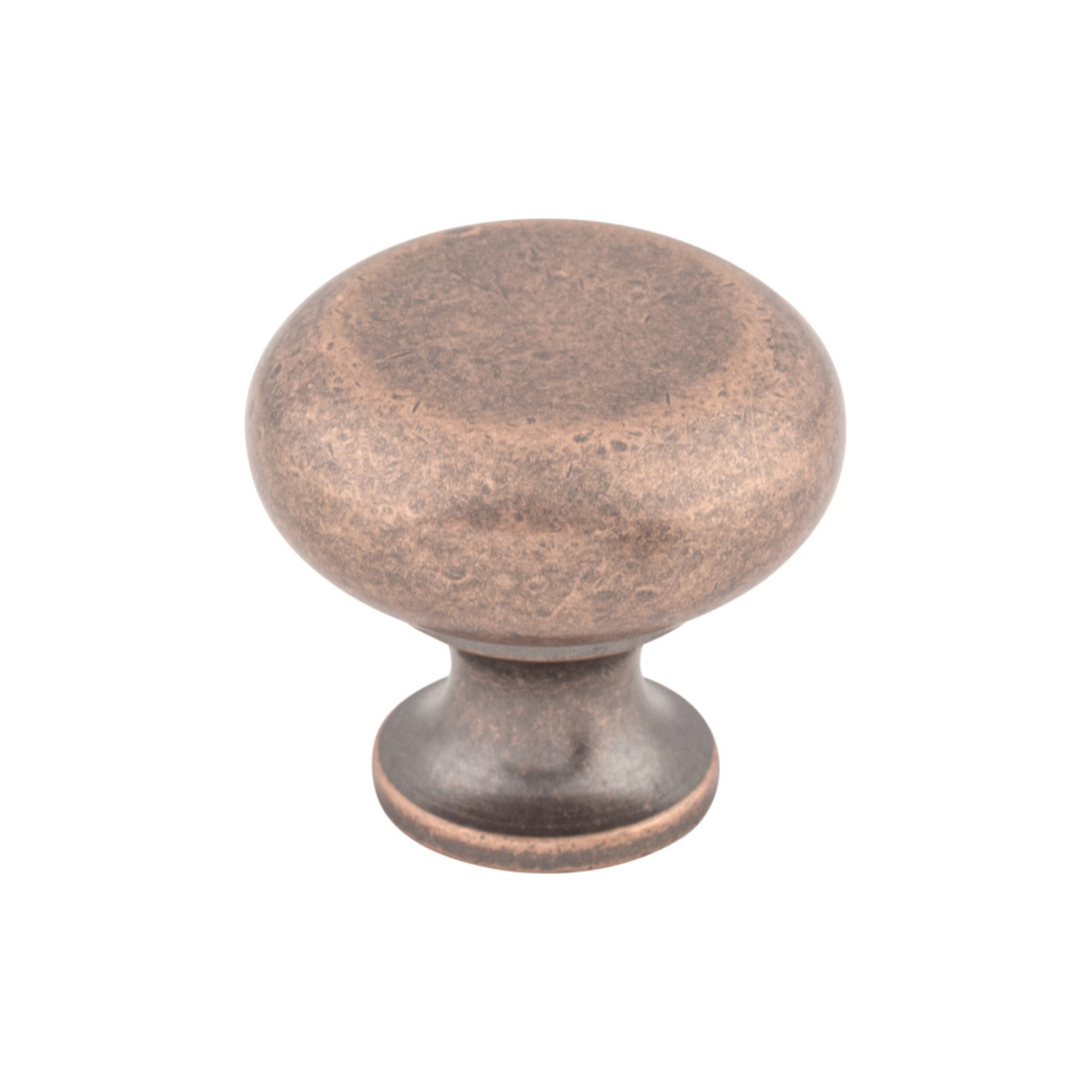 Flat Faced 1 1/4" Diameter Round Knob - Antique Copper