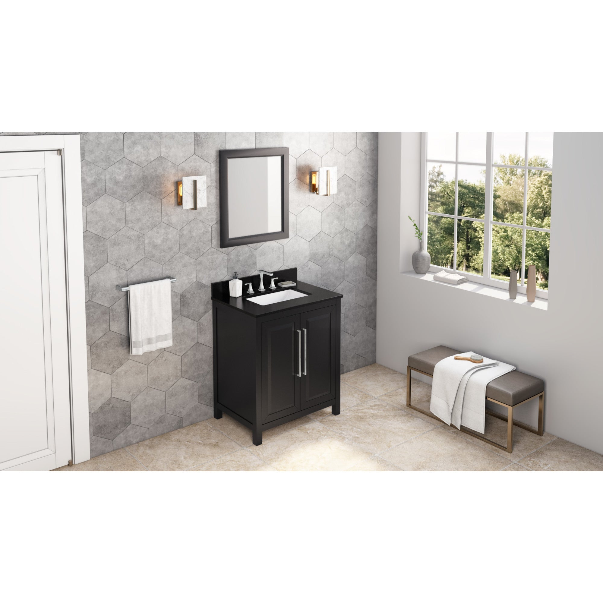 30" Cade Vanity - Black - Black Granite
