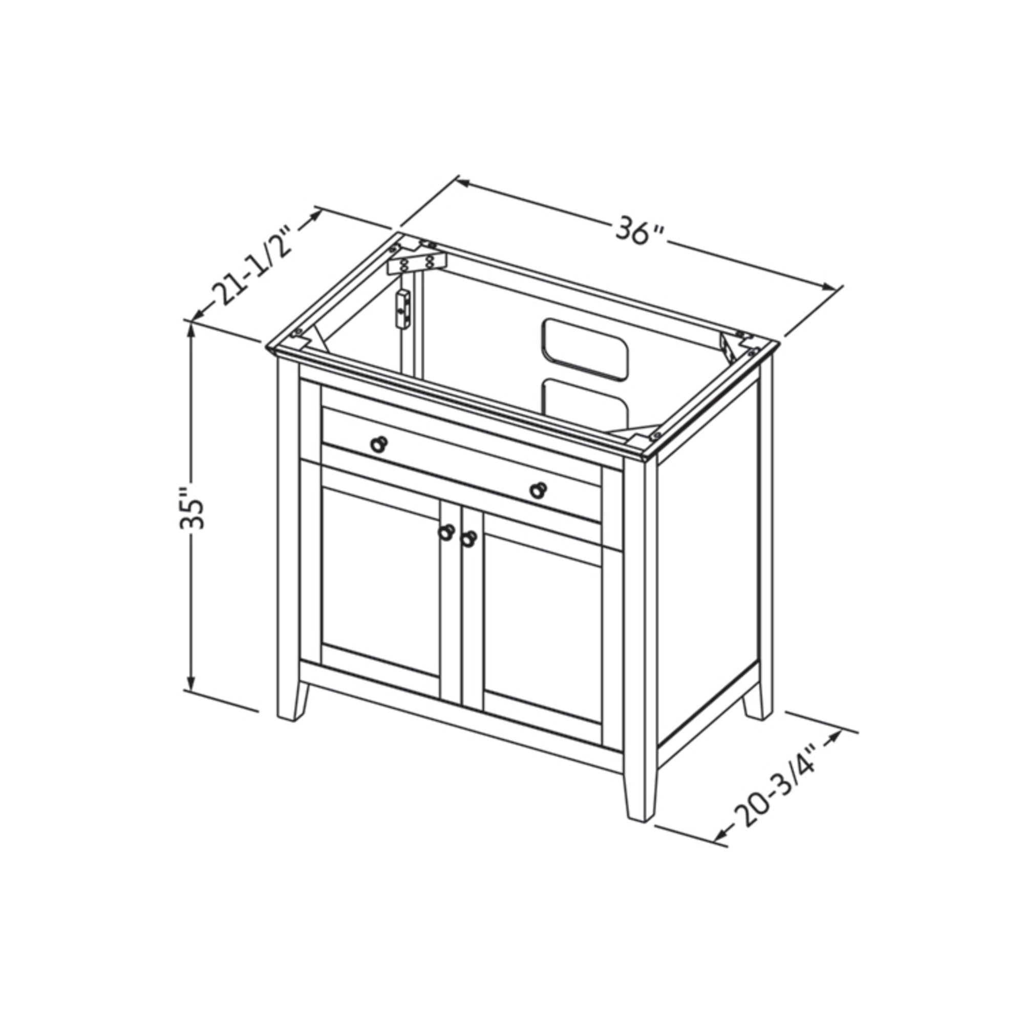 36" Chatham Vanity – Hale Blue