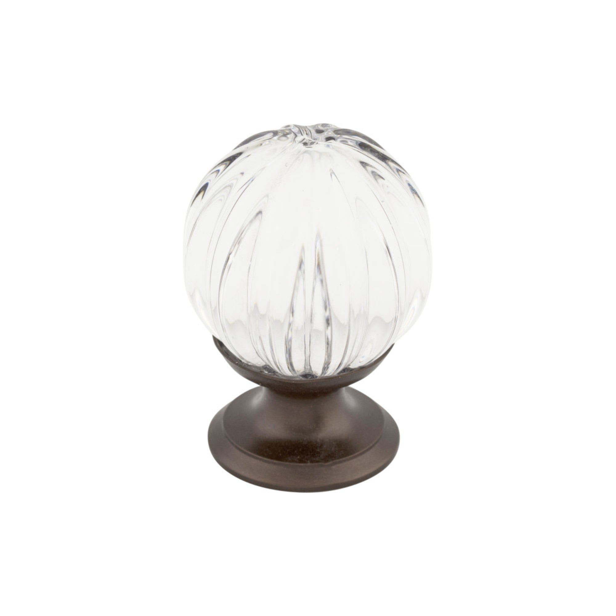 Clear Melon Crystal 1 1/8" Diameter Round Knob - Oil Rubbed Bronze