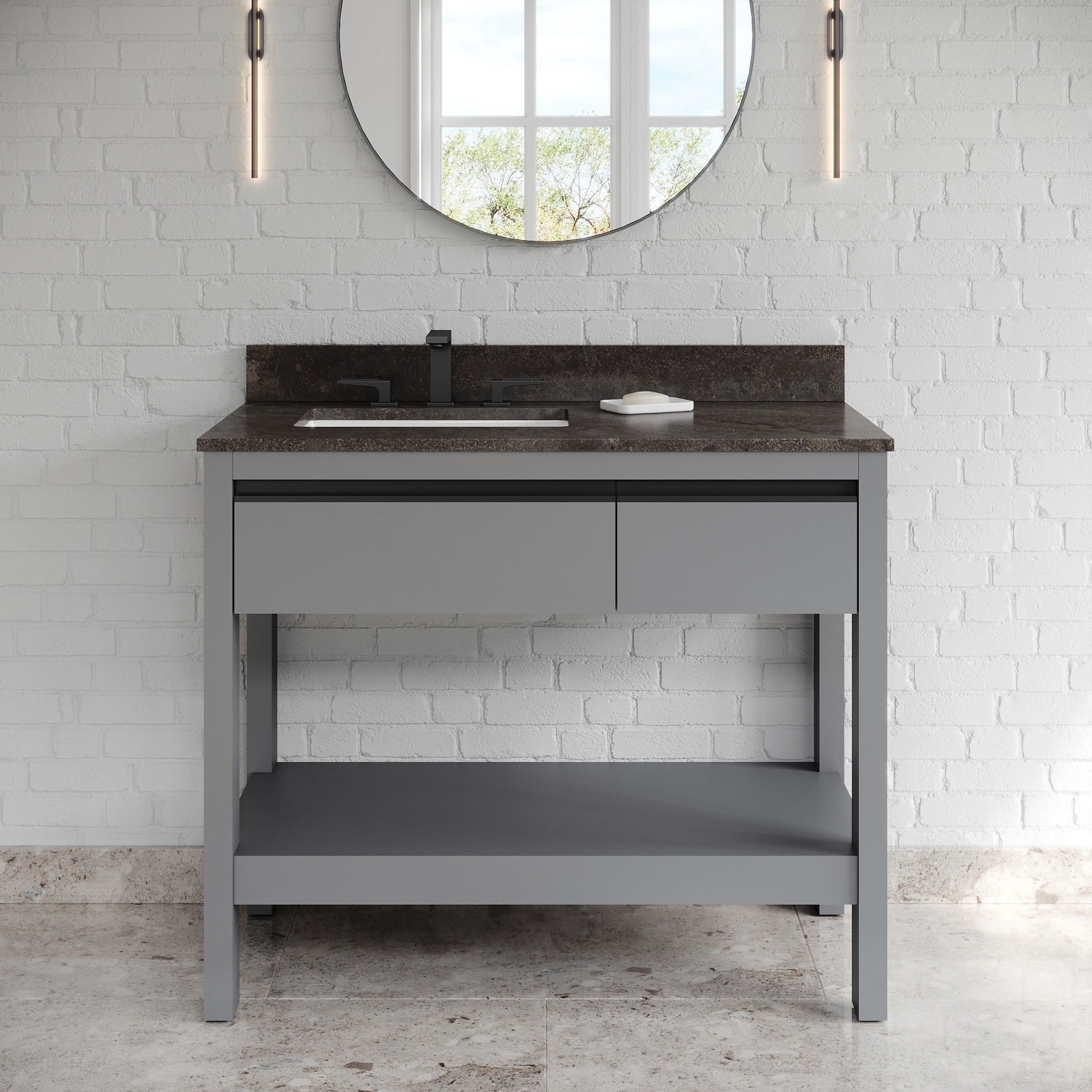 42" Jubilee Vanity – Left Offset – Grey
