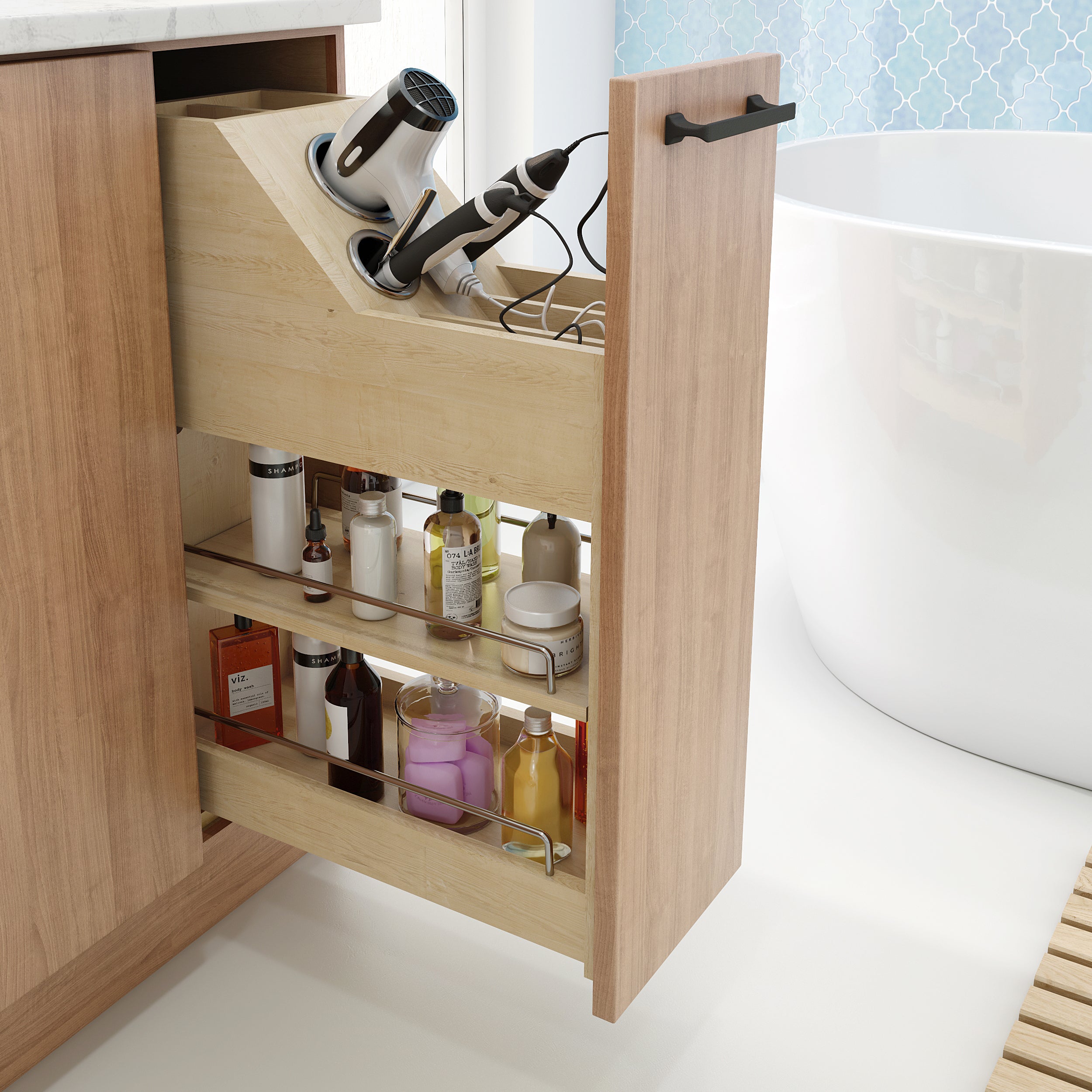 Grooming Insert for Vanity Pullout