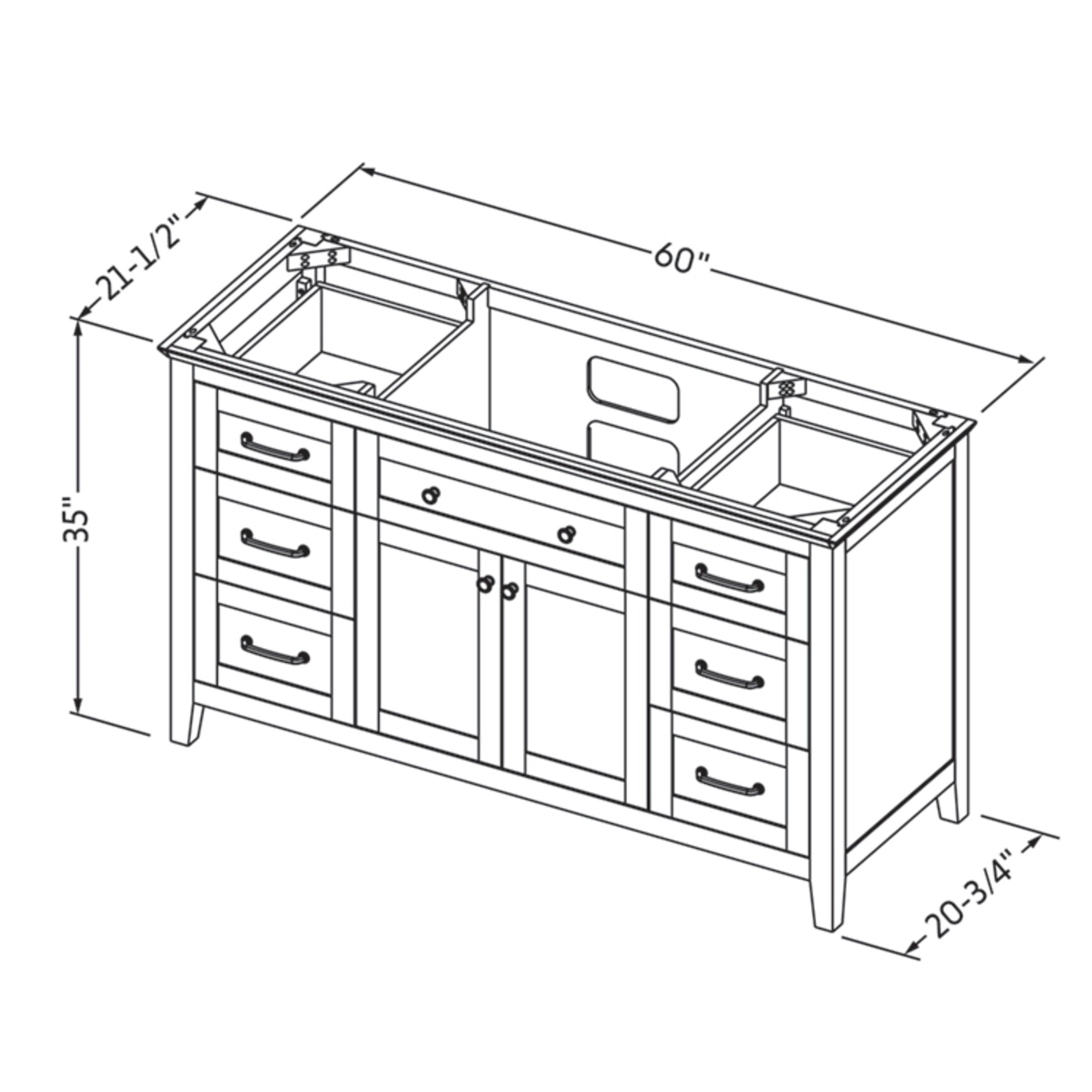 60" Chatham Vanity – Chocolate