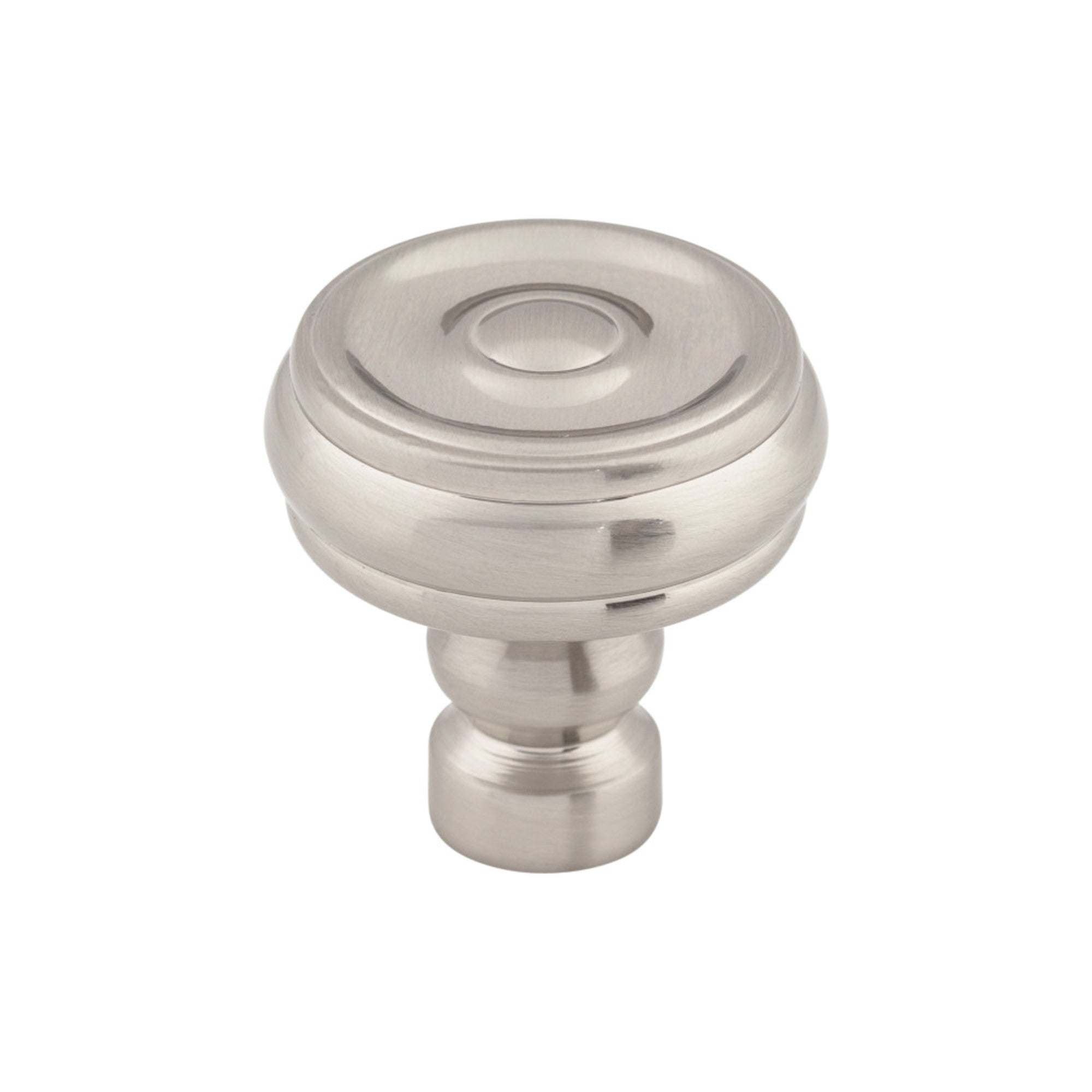 Brixton Button 1 1/4" Diameter Round Knob - Brushed Satin Nickel