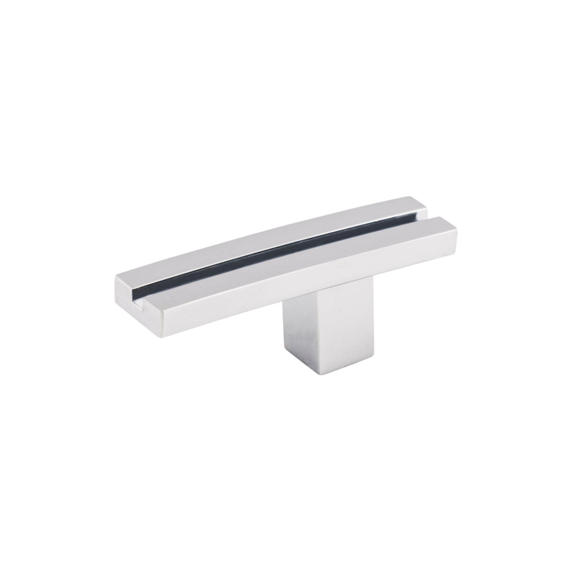 Inset Rail 2 5/8" Length Geometric Knob - Polished Chrome