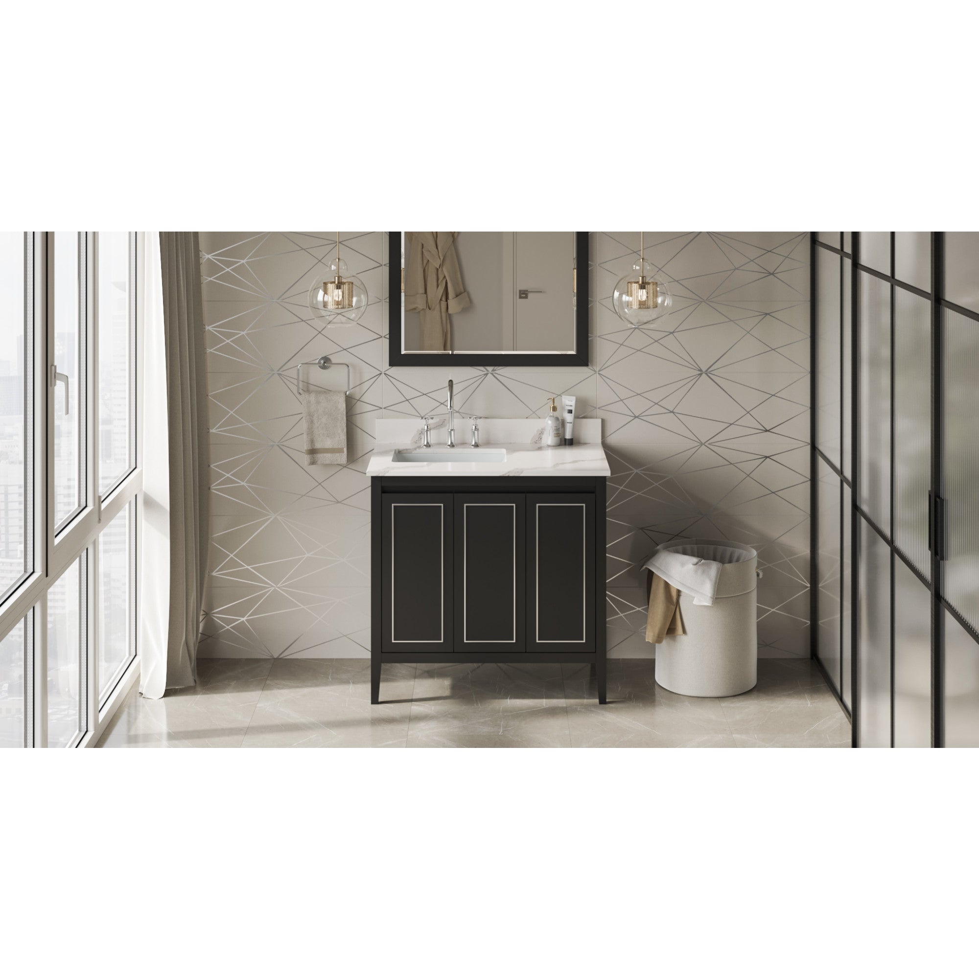 36" Percival Vanity – Left Offset – Black