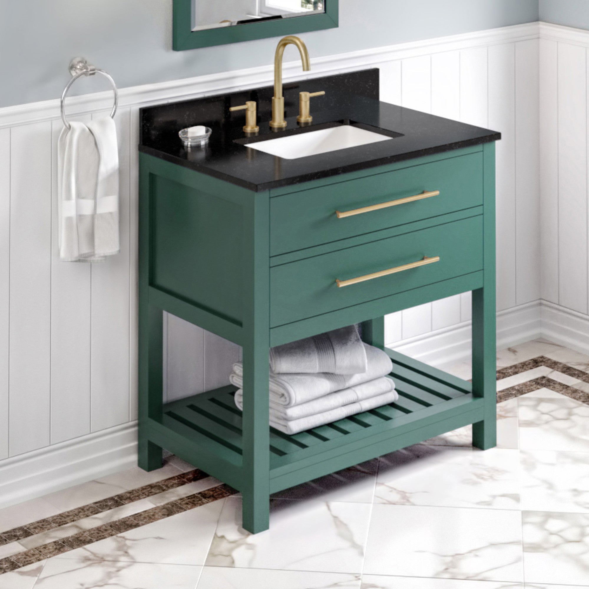 36" Wavecrest Vanity – Forest Green