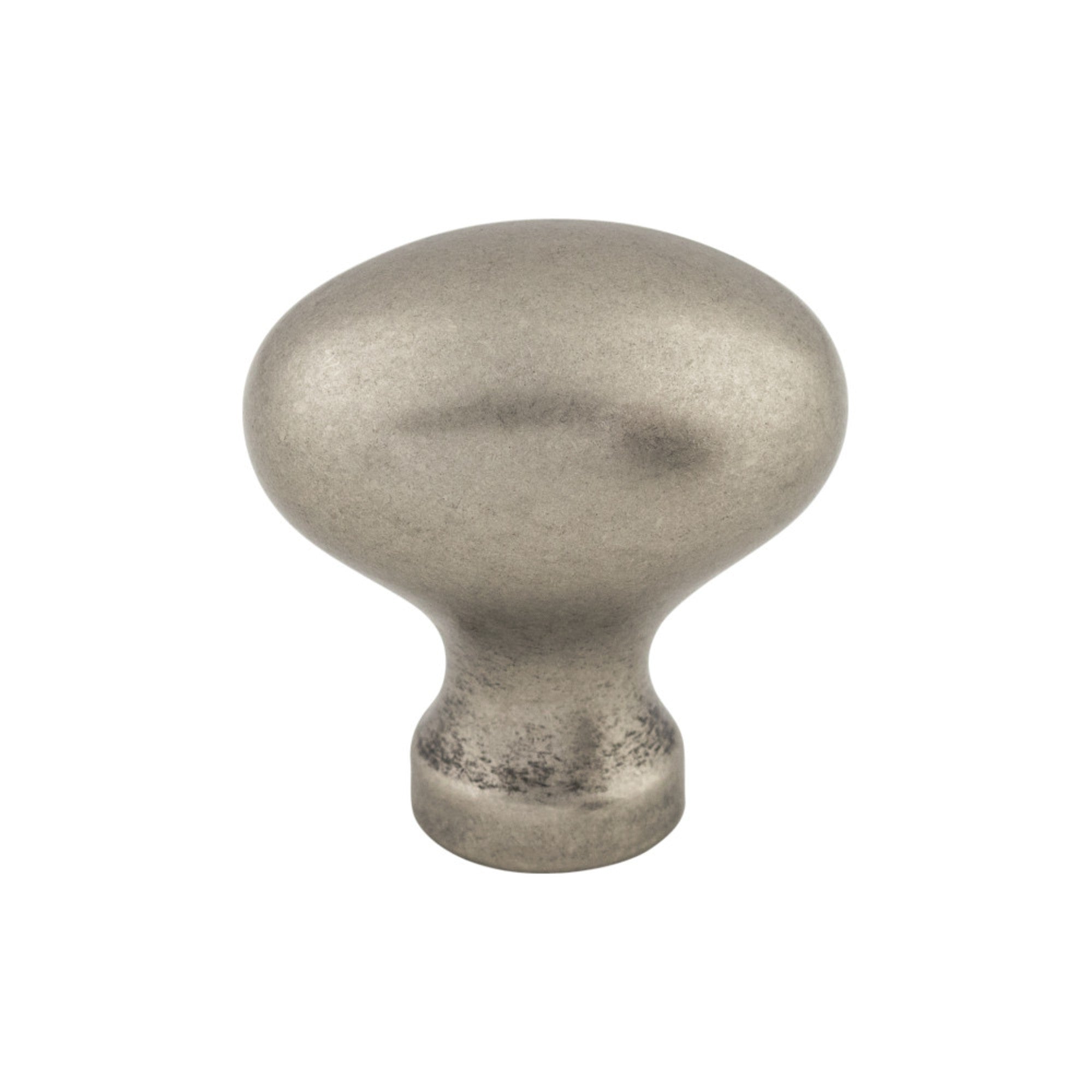 Egg 1 1/4" Length Oval Knob - Pewter Antique