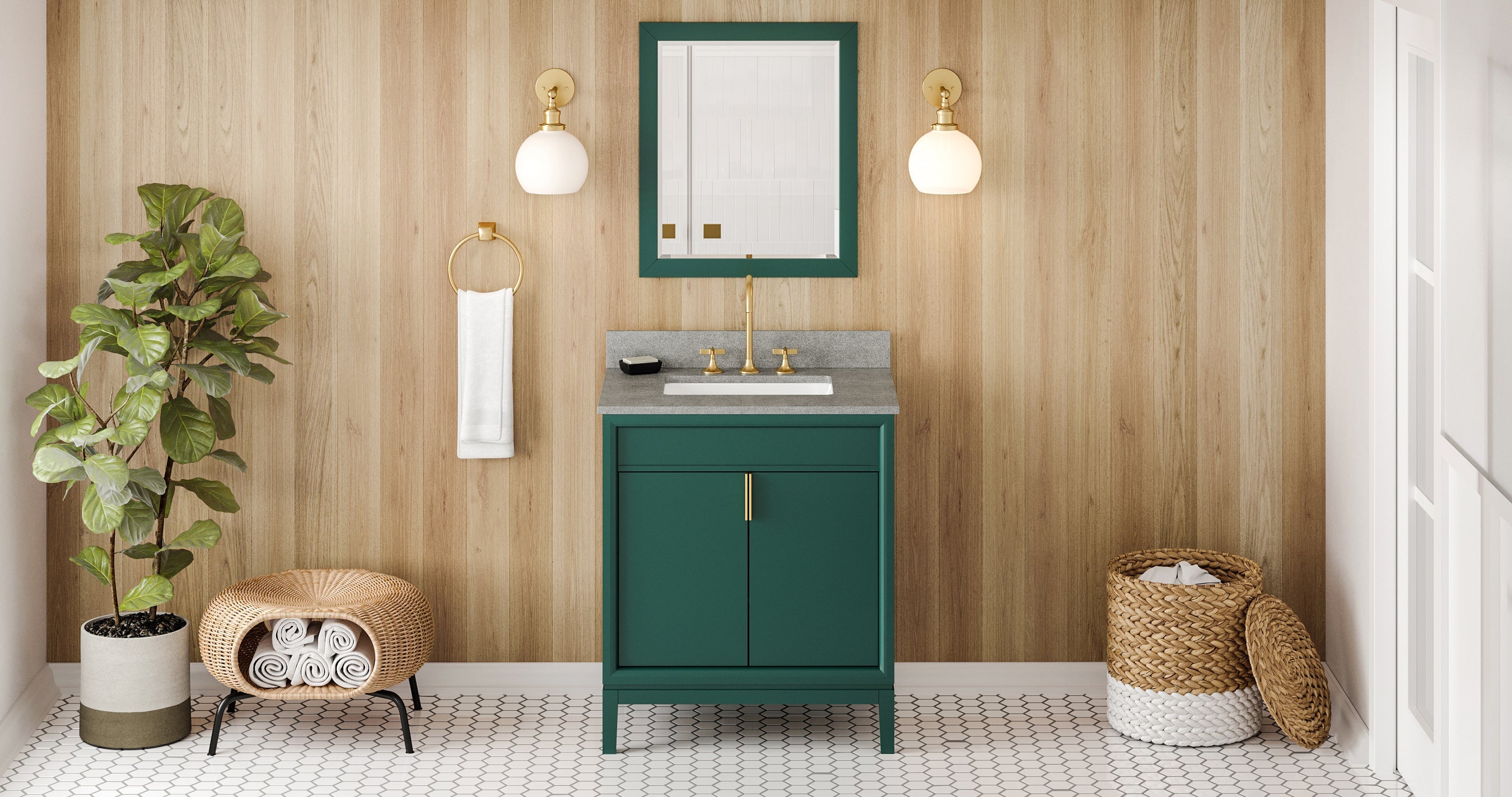 30" Theodora Vanity – Forest Green