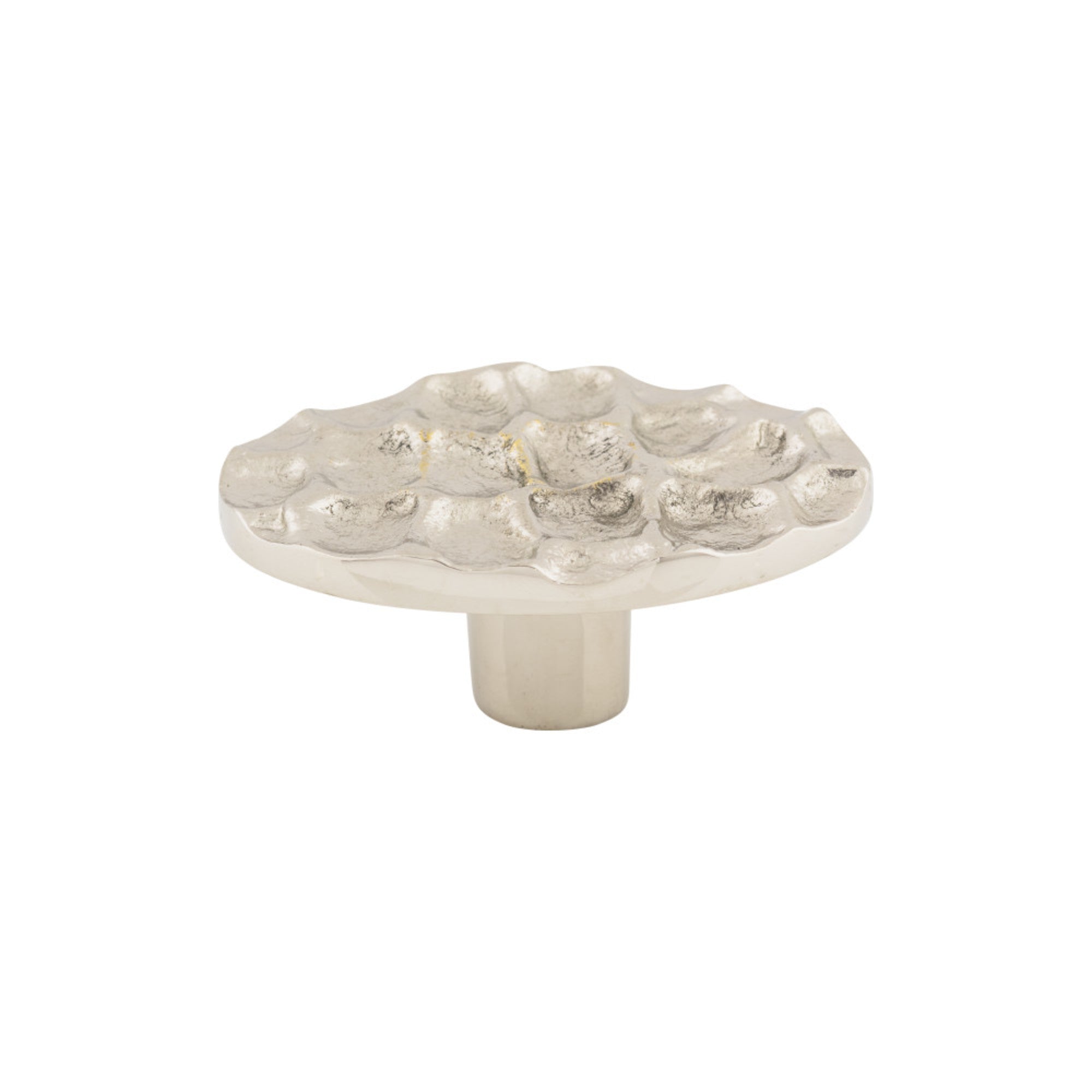 Cobblestone Oval Knob - Polished Nickel