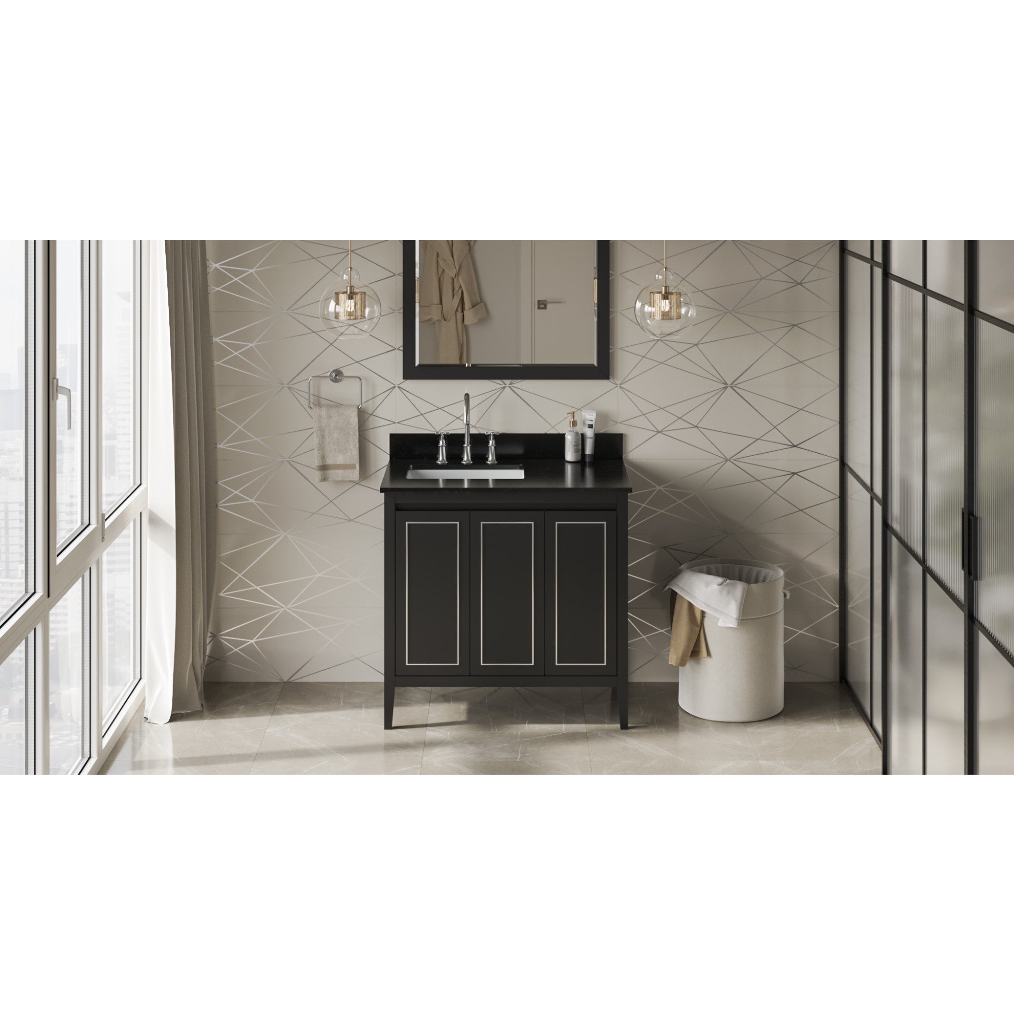 36" Percival Vanity – Left Offset – Black
