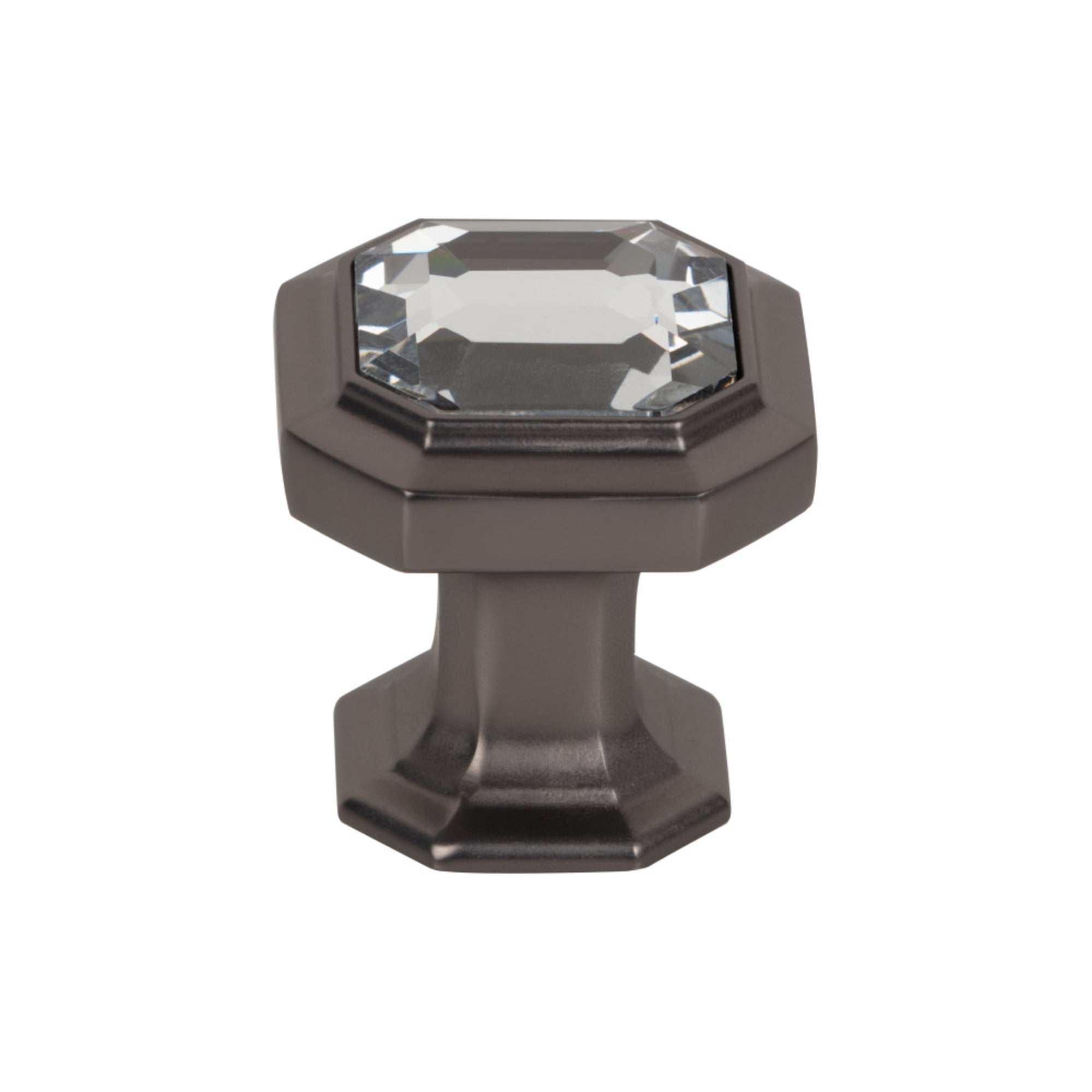 Crystal Emerald 1 1/8" Length Geometric Knob - Ash Gray