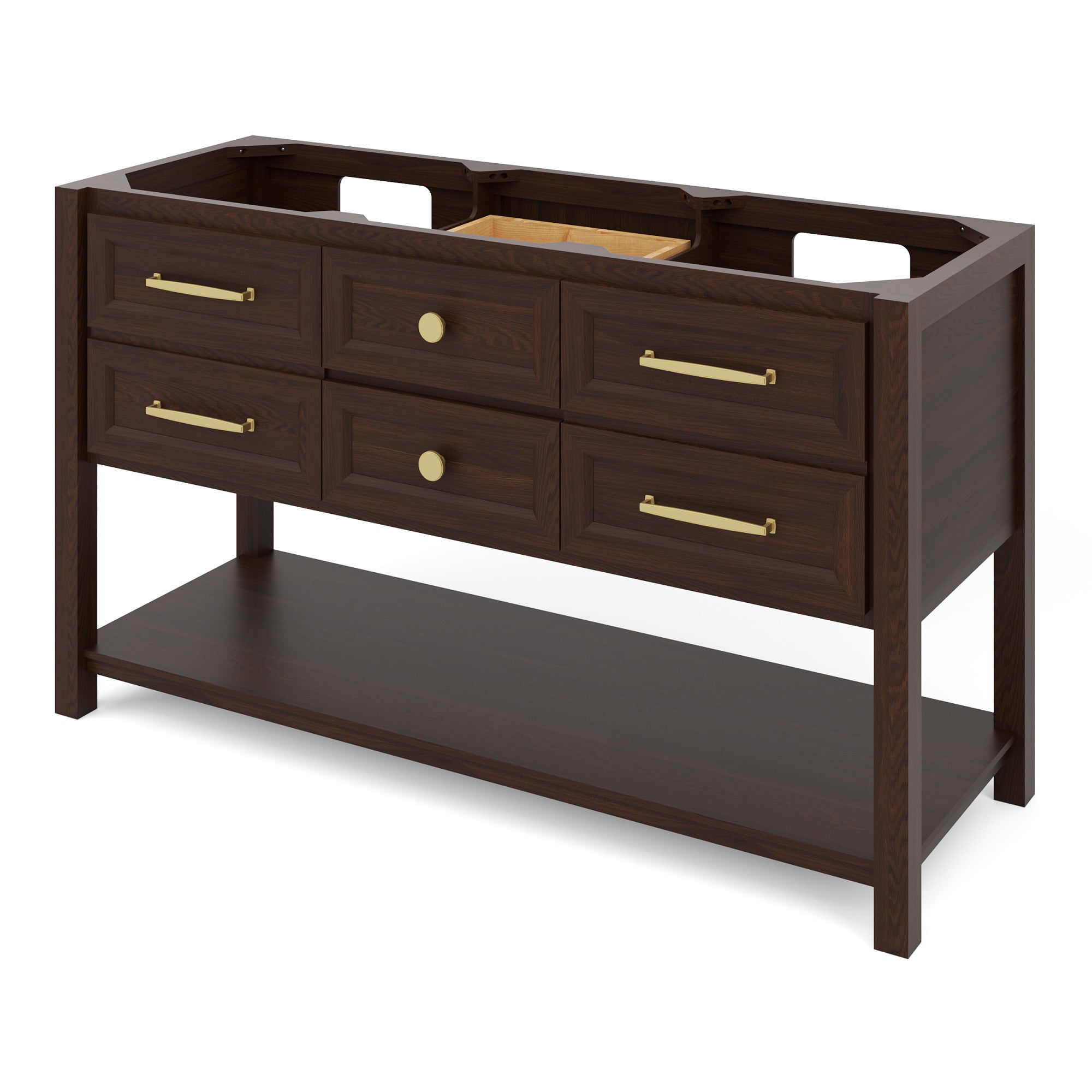 60" Kipling Vanity – Double Bowl – Dark Walnut
