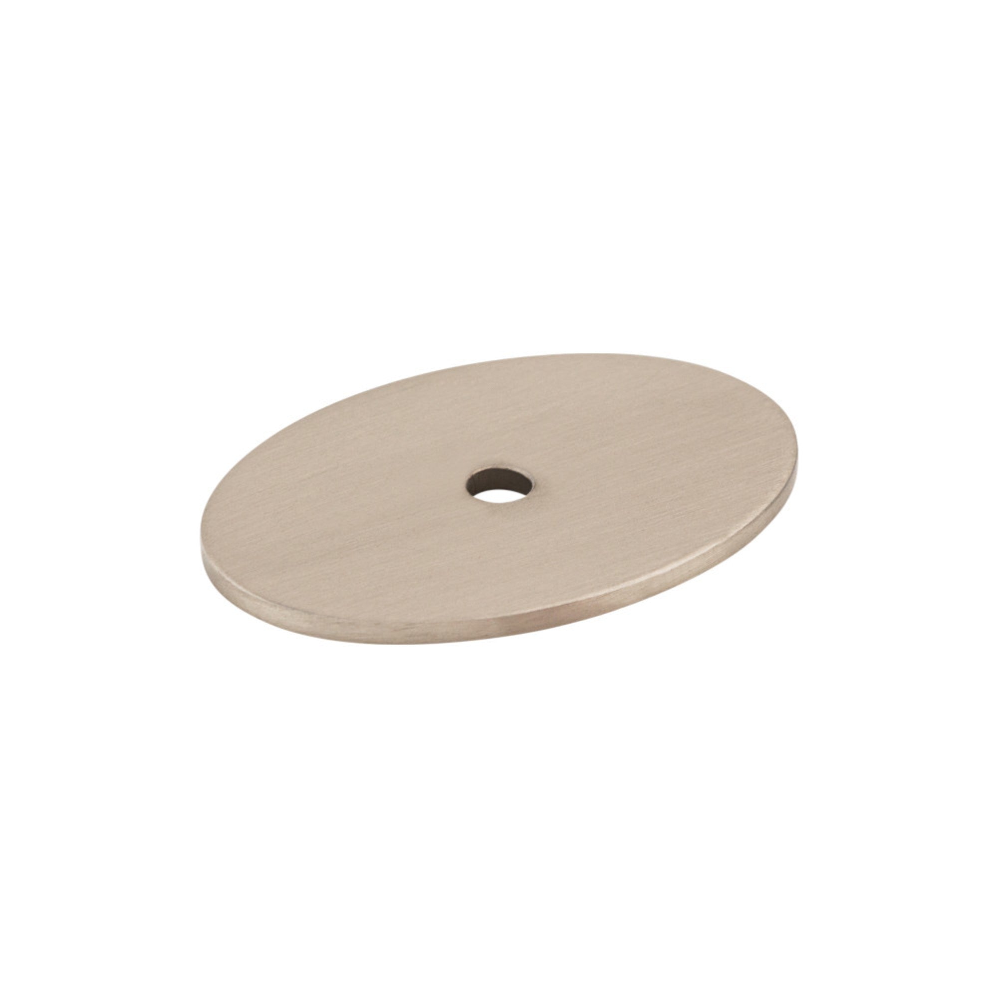 Oval Knob Backplate - Brushed Satin Nickel