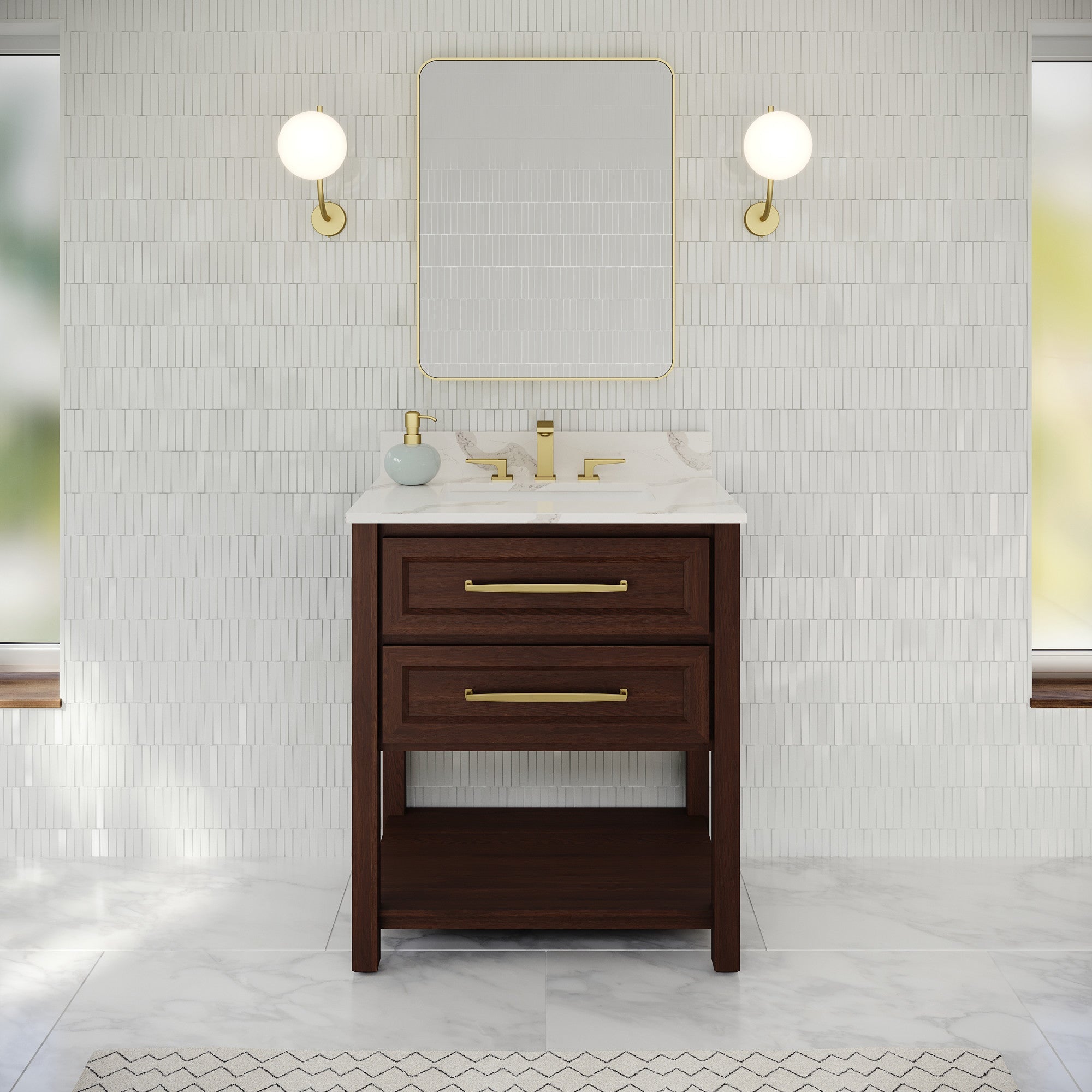 30" Kipling Vanity – Dark Walnut