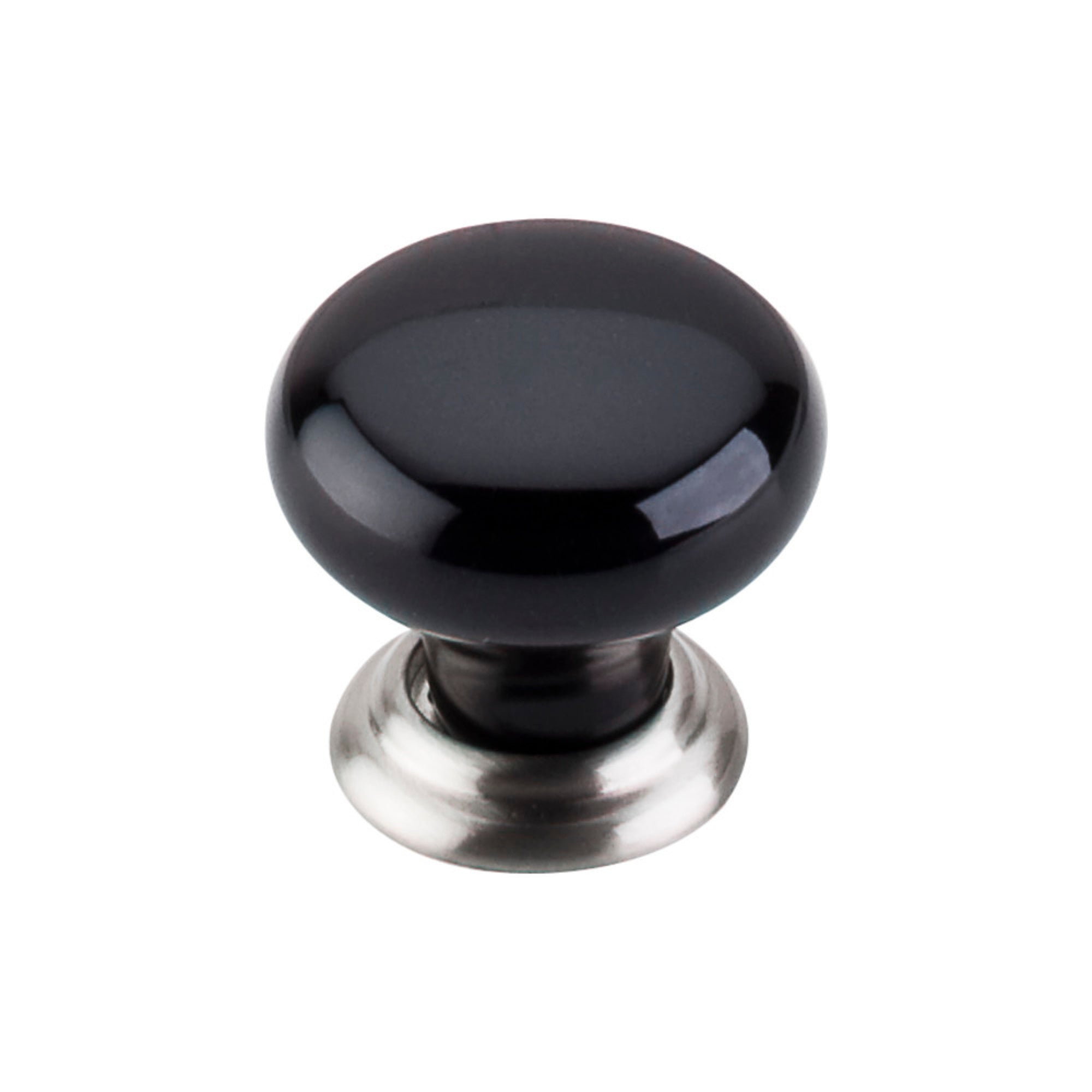 Ceramic Round Knob - Brushed Satin Nickel