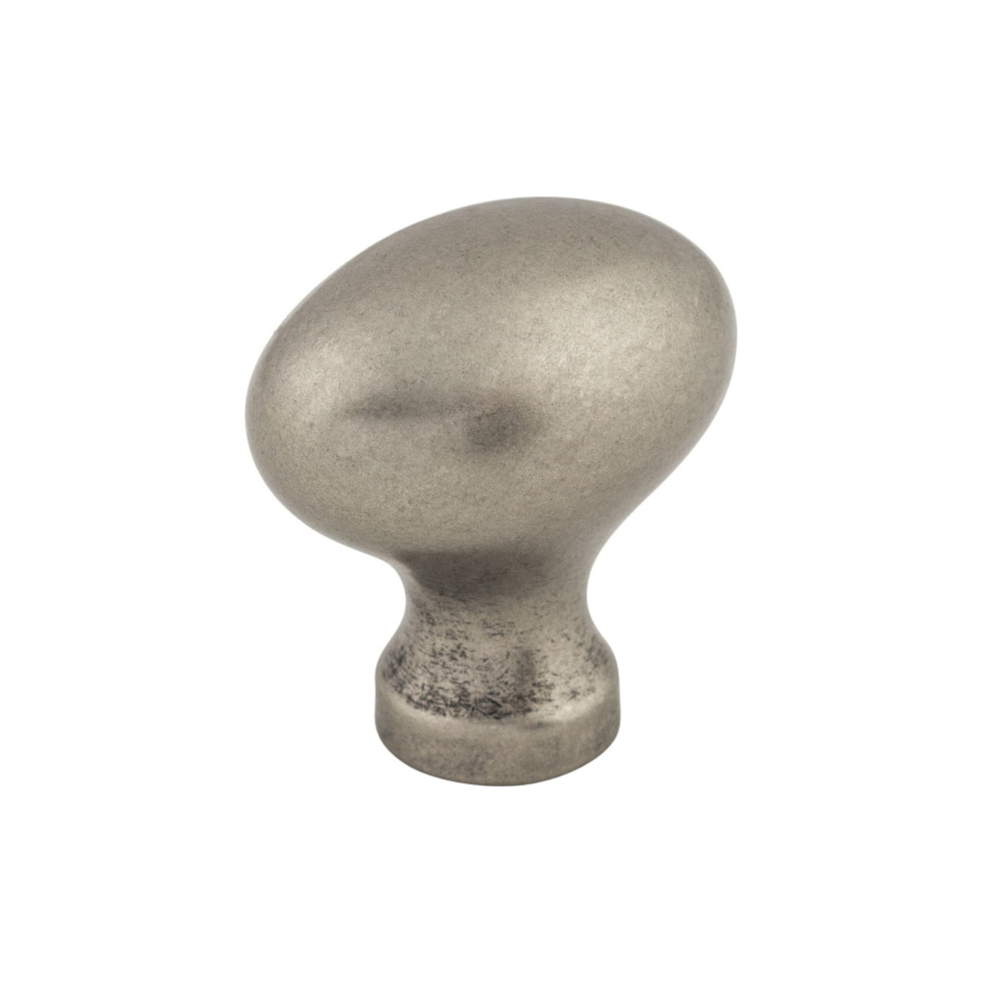 Egg 1 1/4" Length Oval Knob - Pewter Antique