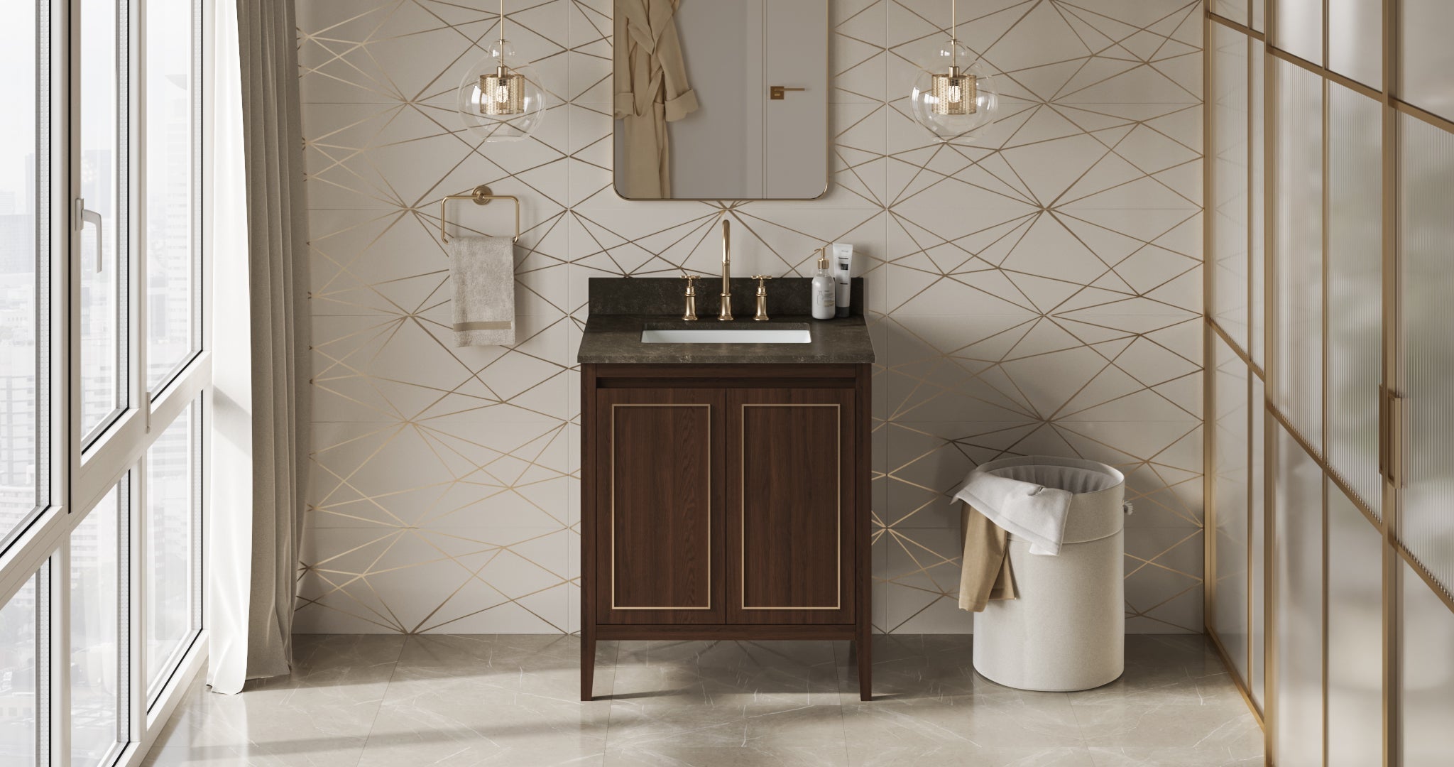 30" Percival Vanity – Dark Walnut