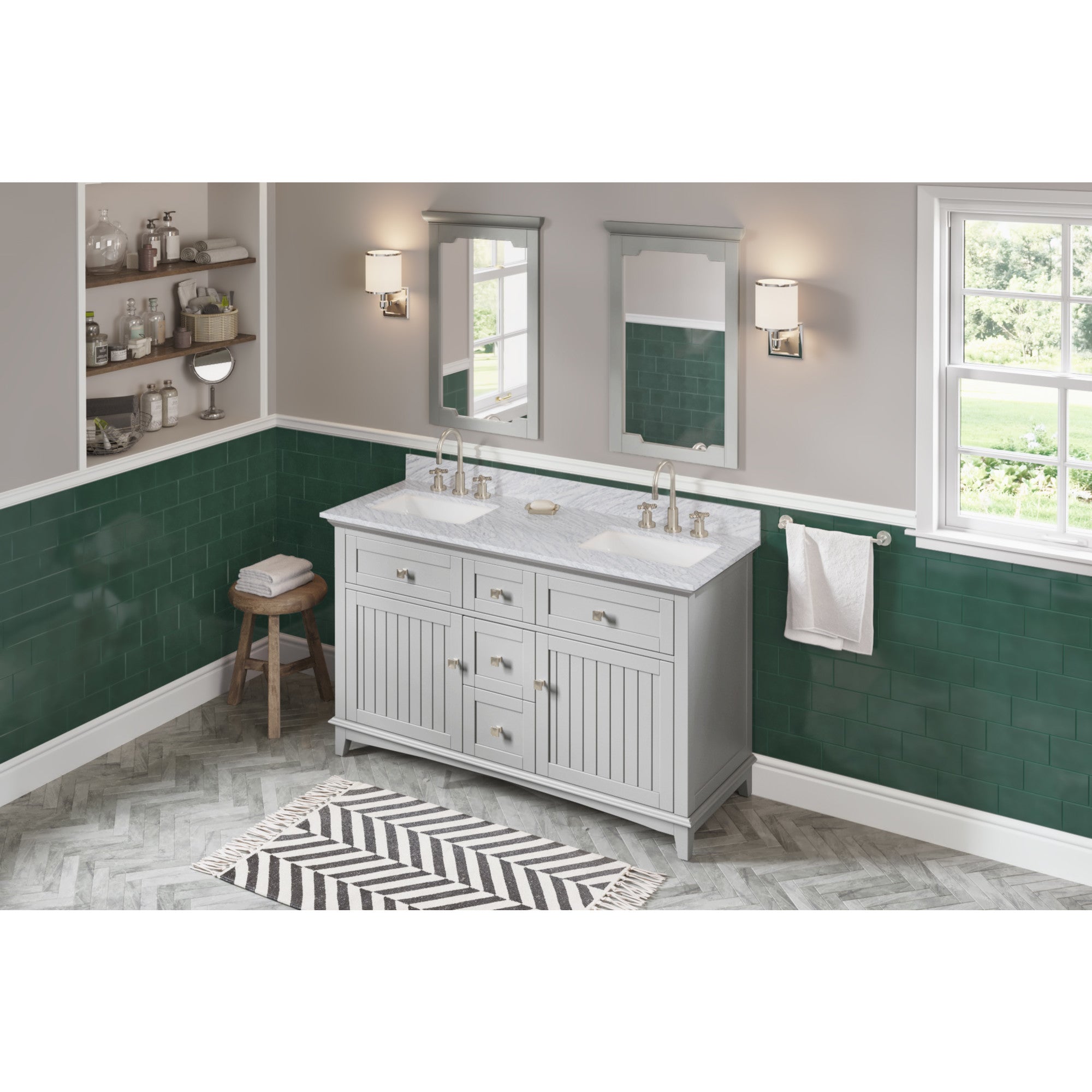 60" Savino Vanity – Double Bowl – Grey