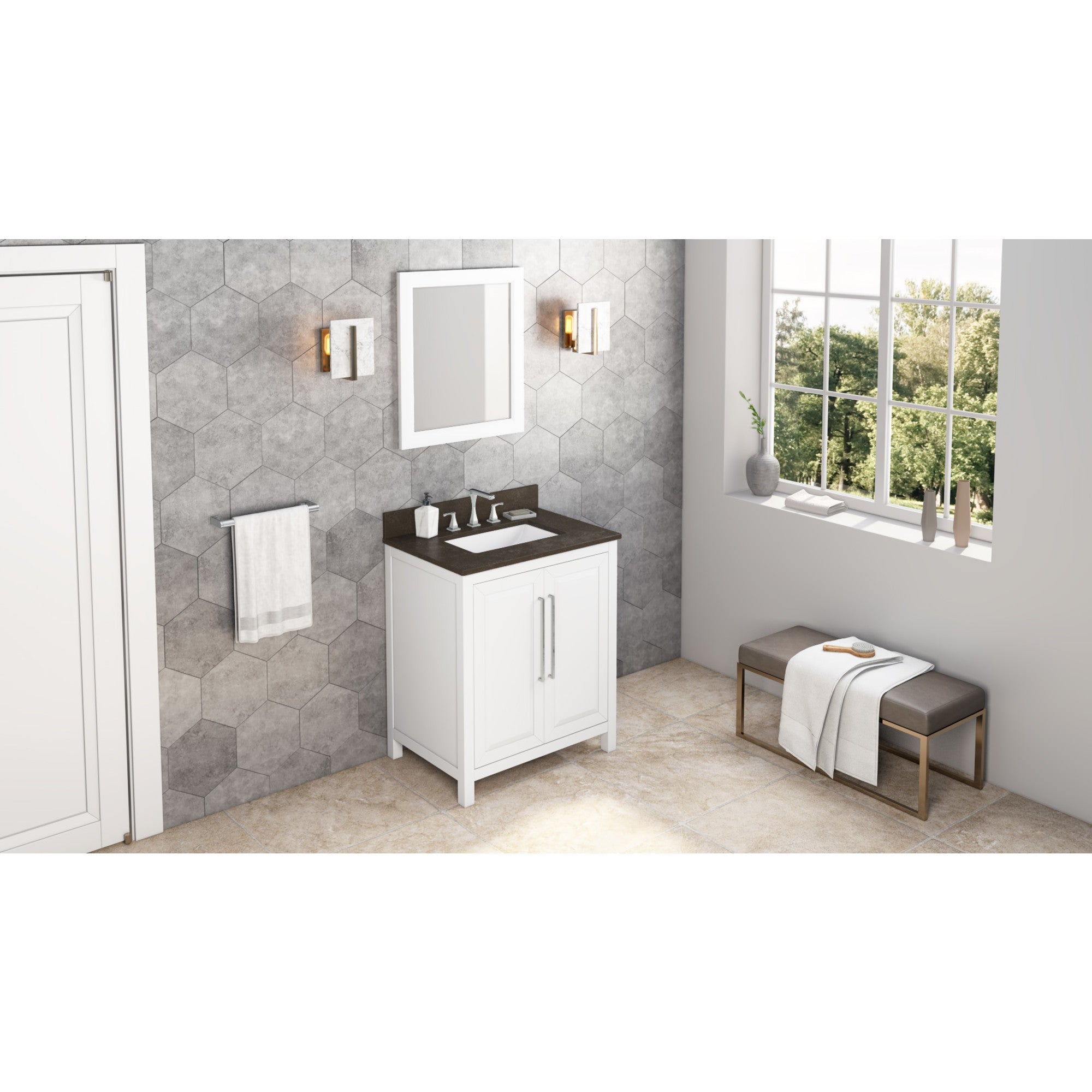 30" White Cade Vanity