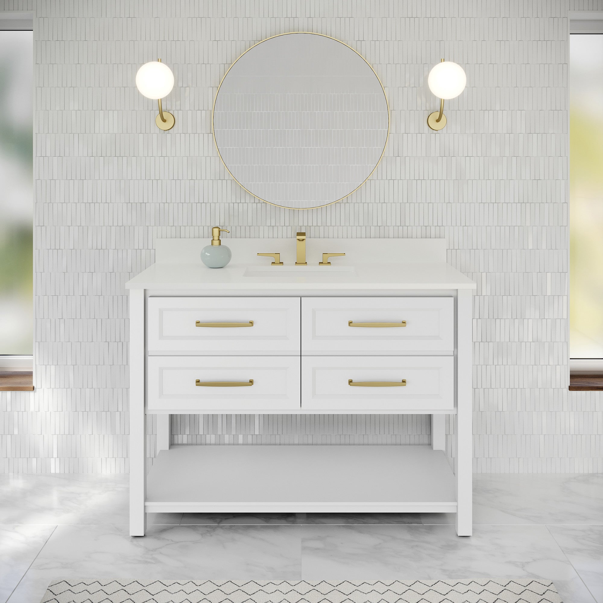 48" Kipling Vanity – White