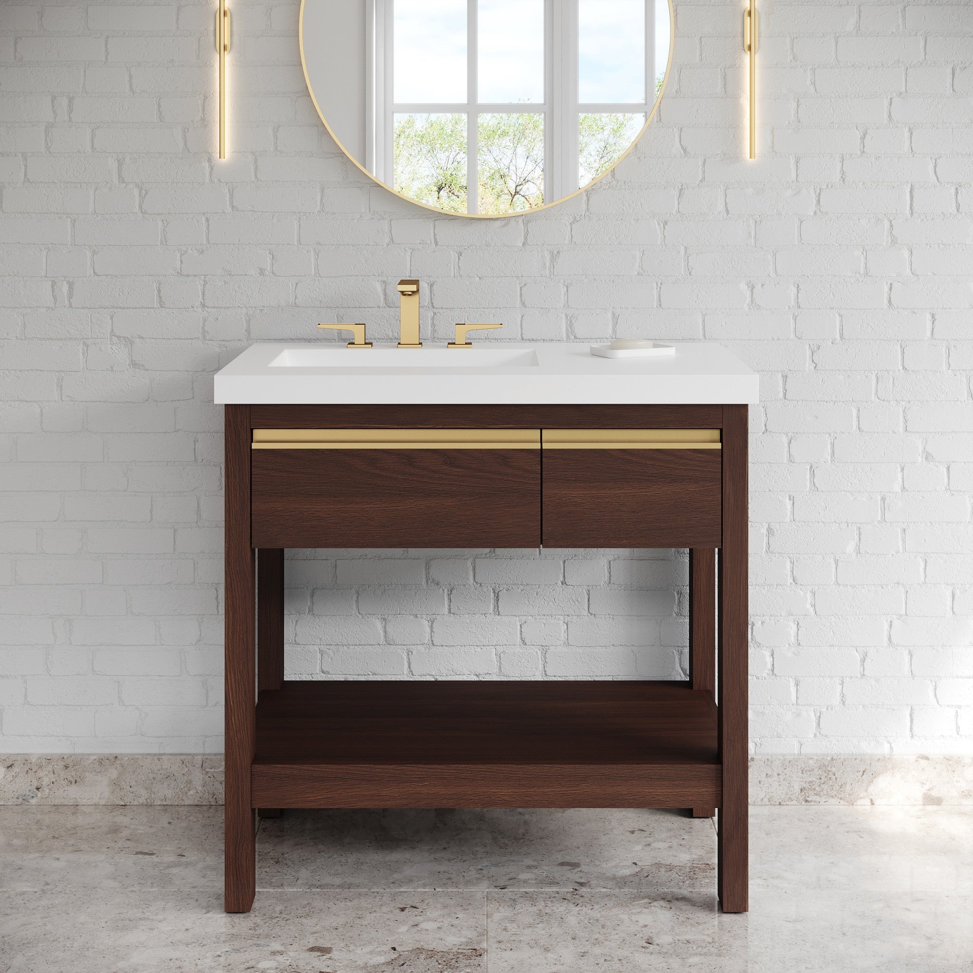 36" Jubilee Vanity – Dark Walnut