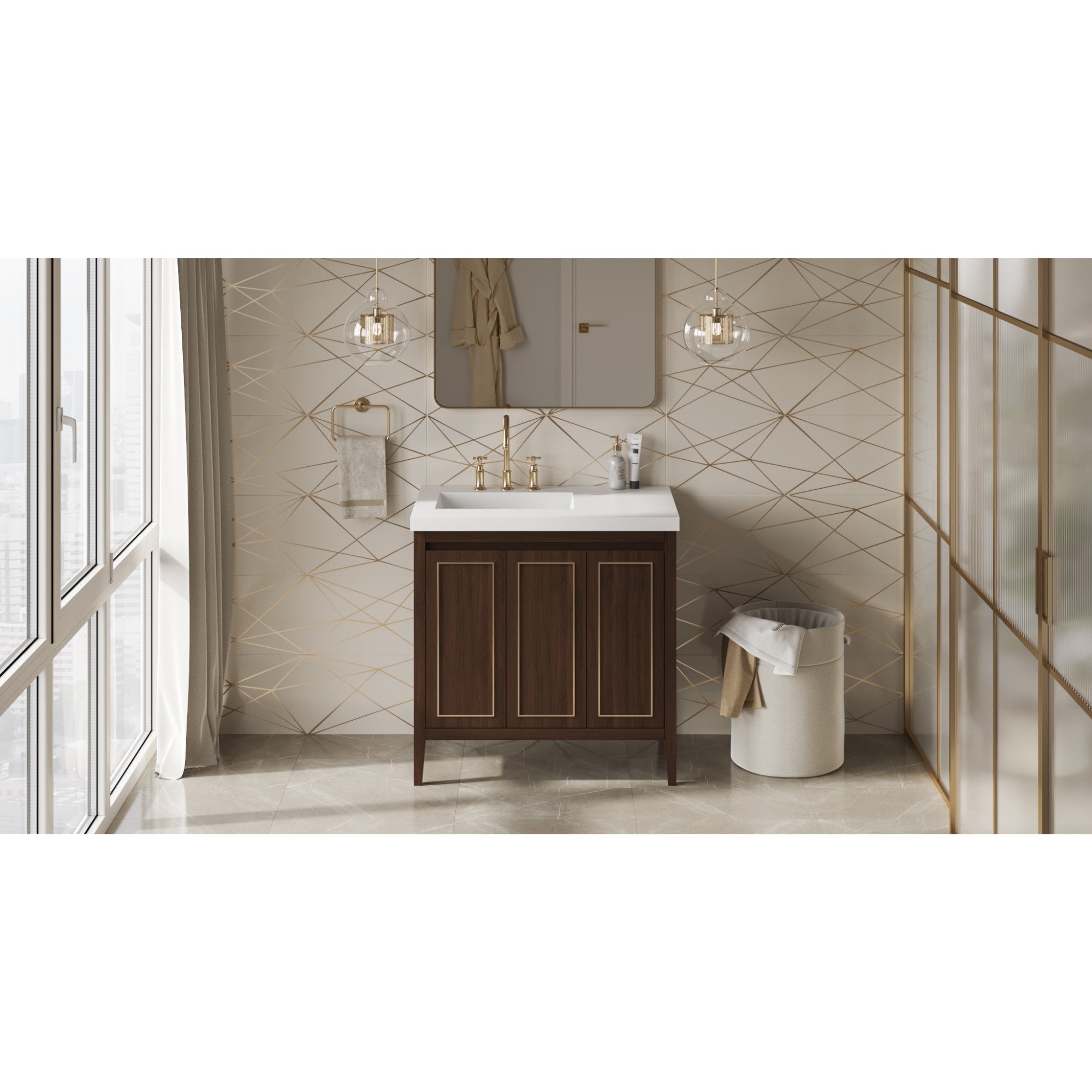 36" Percival Vanity – Dark Walnut
