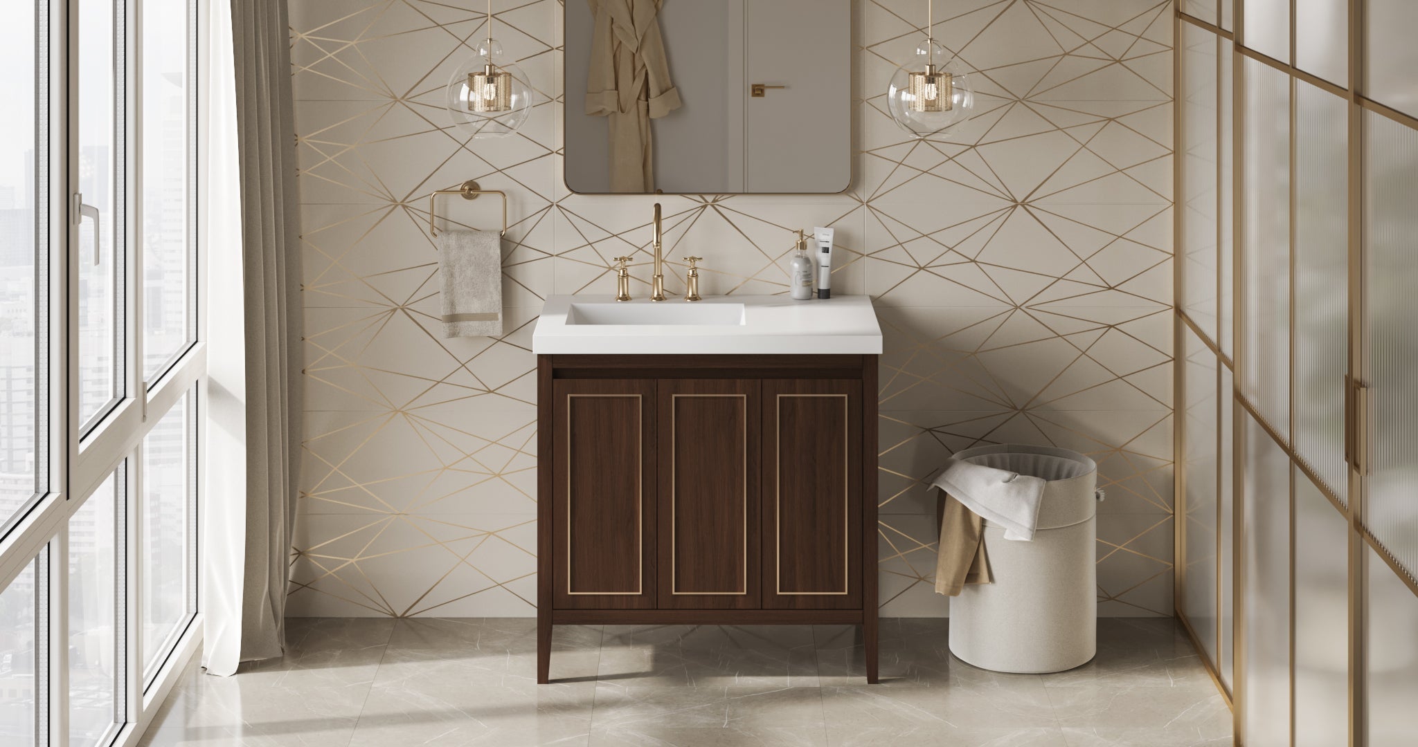 36" Percival Vanity – Dark Walnut