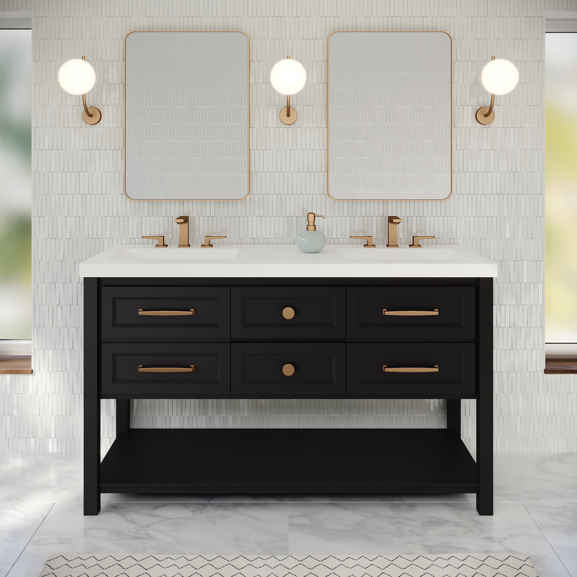 60" Kipling Vanity – Double Bowl – Blue Steel