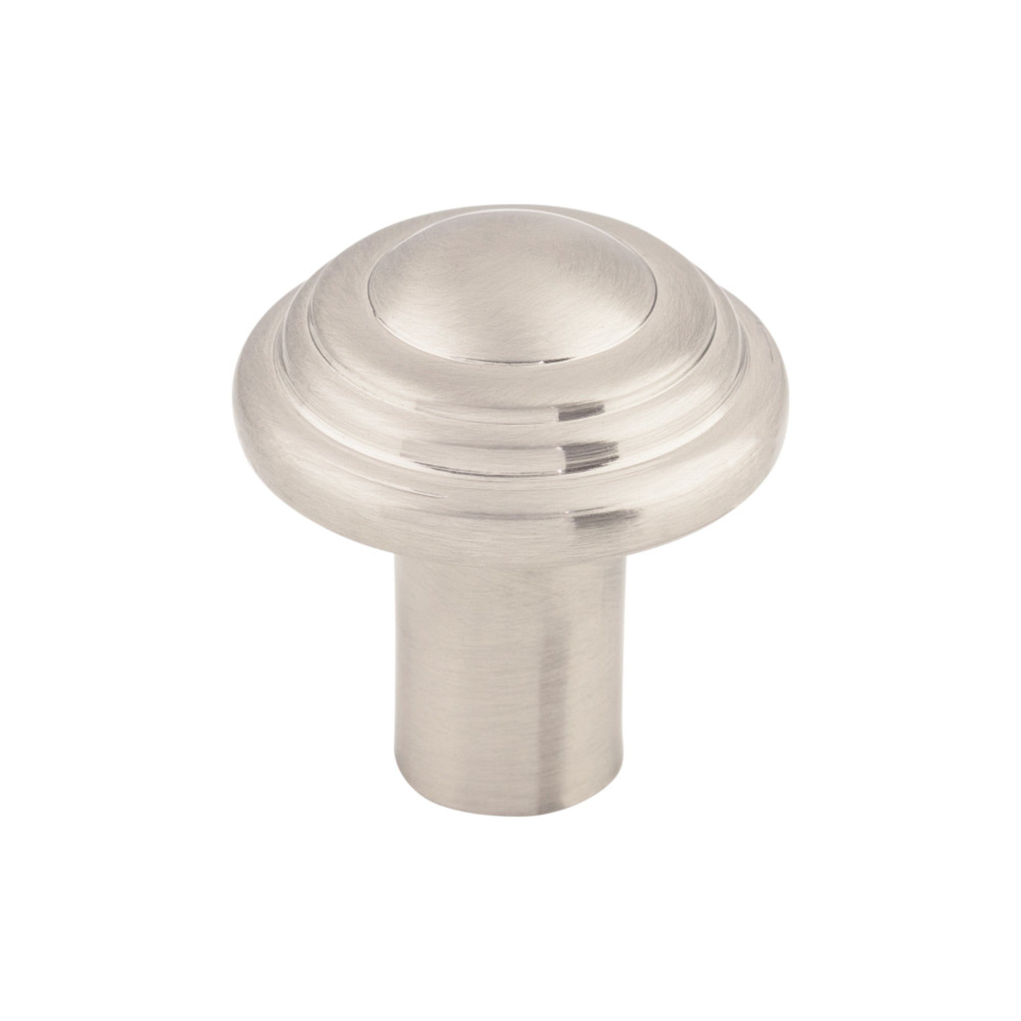 Aspen II Button 1 1/4" Diameter Round Knob - Brushed Satin Nickel