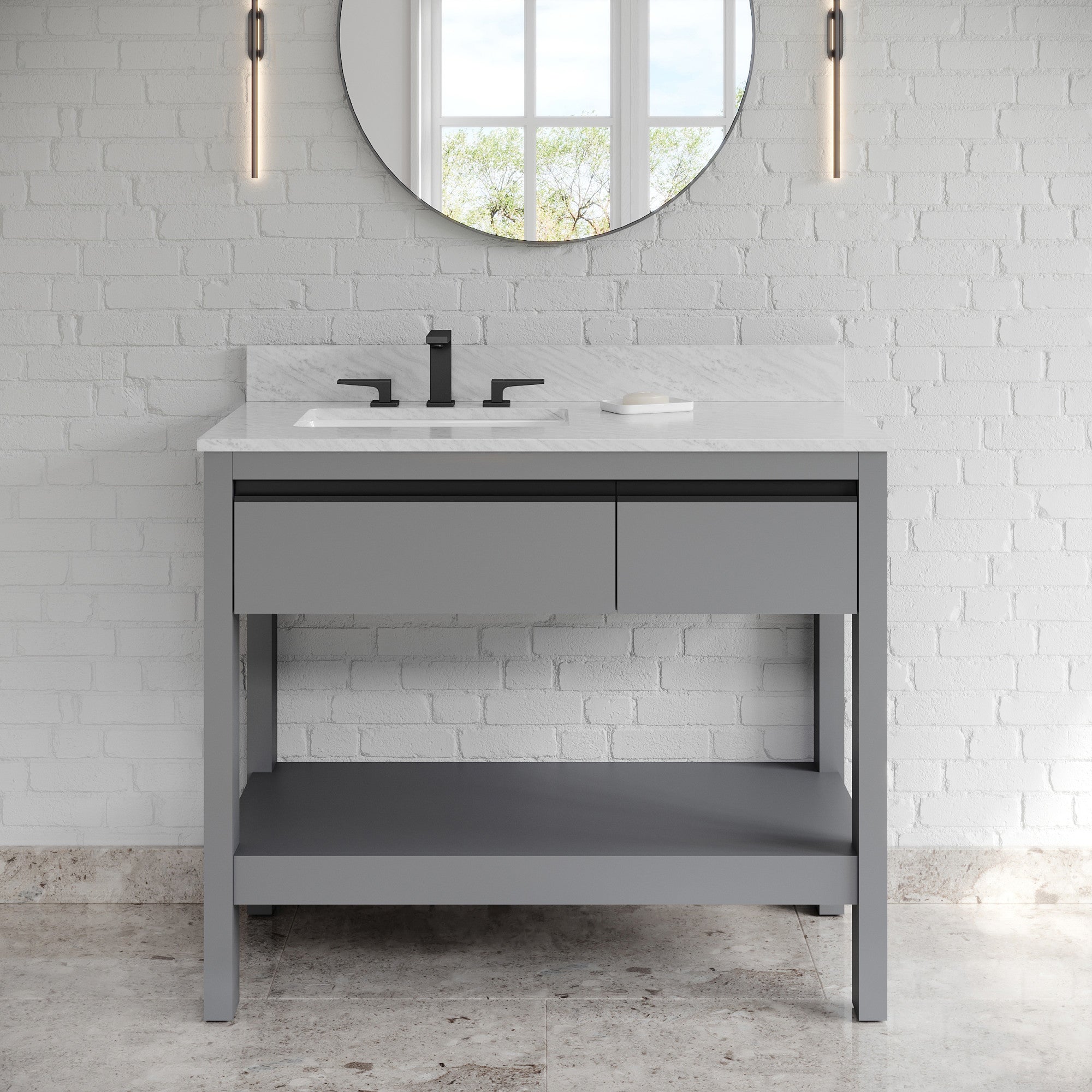 42" Jubilee Vanity – Left Offset – Grey