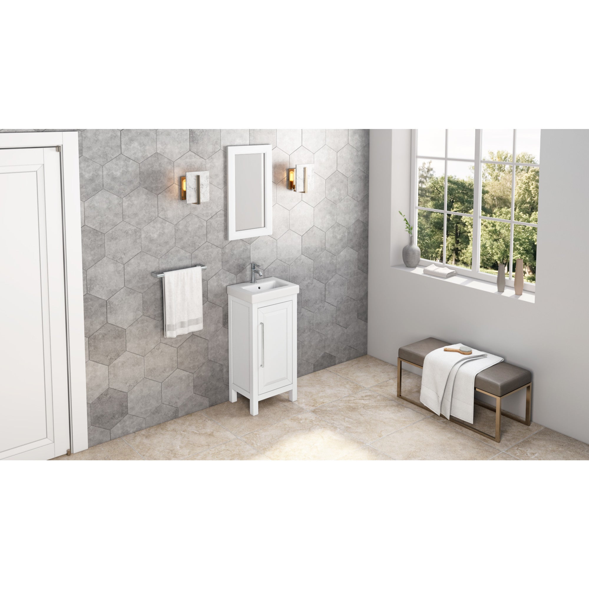 16 W x 1" D x 28" H White Cade mirror