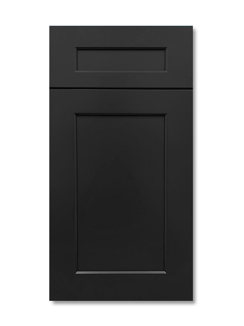 Shaker Black Single Glass-Door Wall Stacker Cabinet