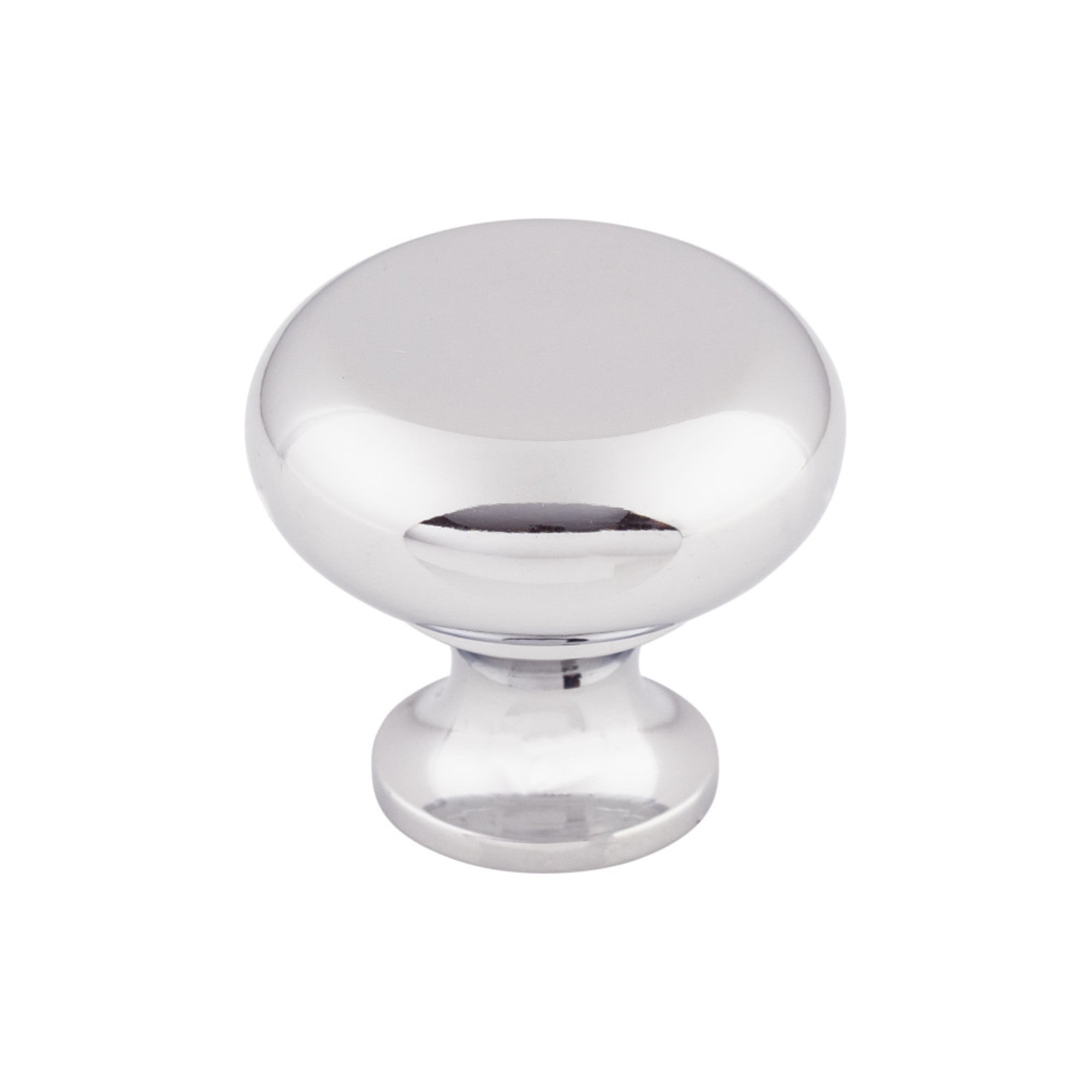 Flat Faced 1 1/4" Diameter Round Knob - Polished Chrome