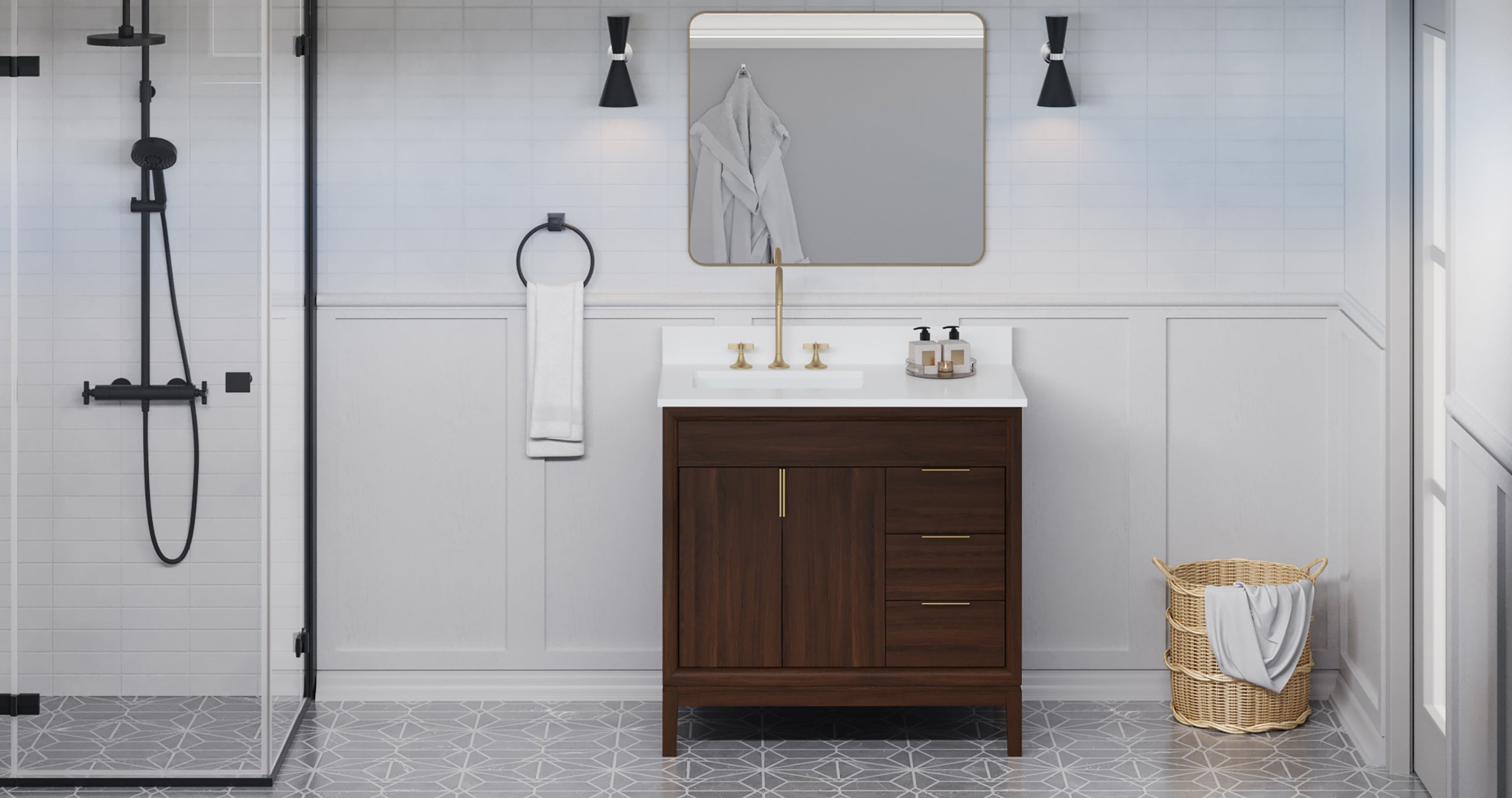 36" Theodora Vanity – Dark Walnut