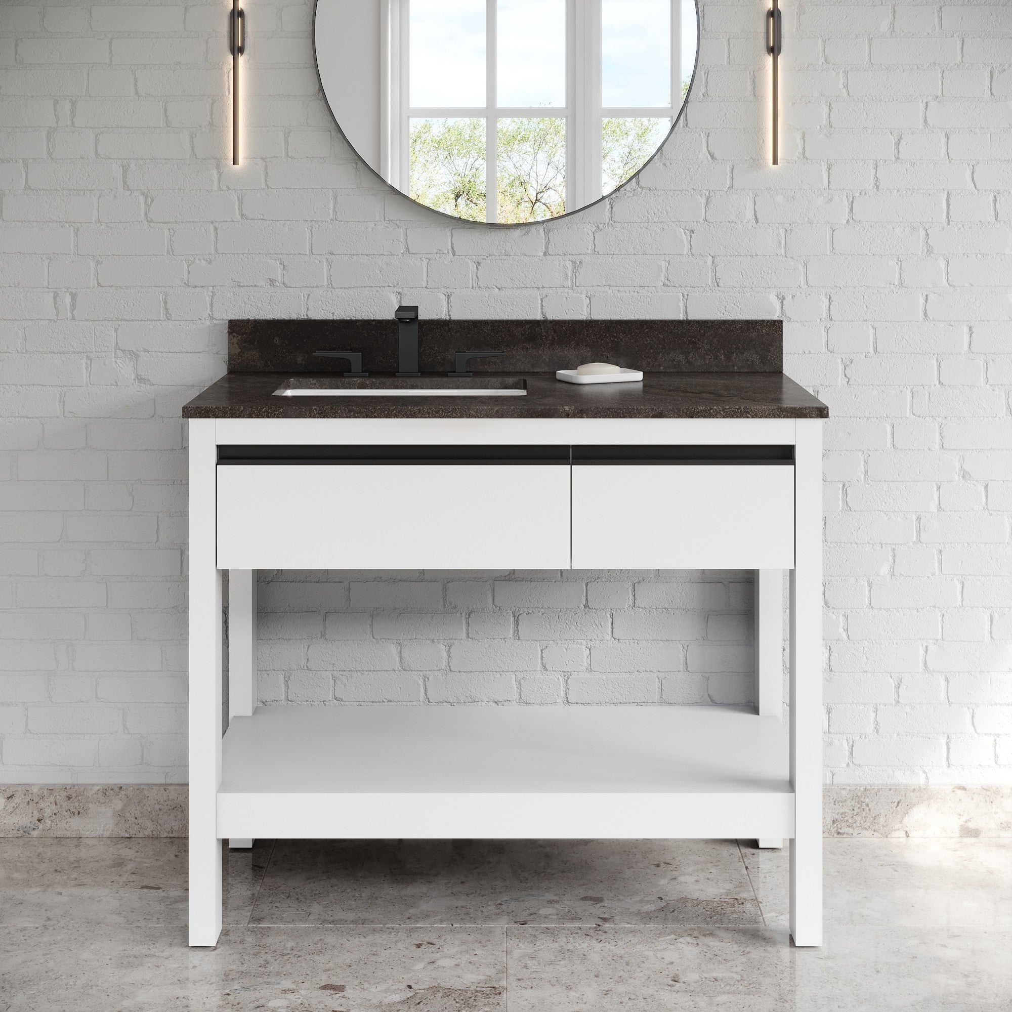 42" Jubilee Vanity – Left Offset – White