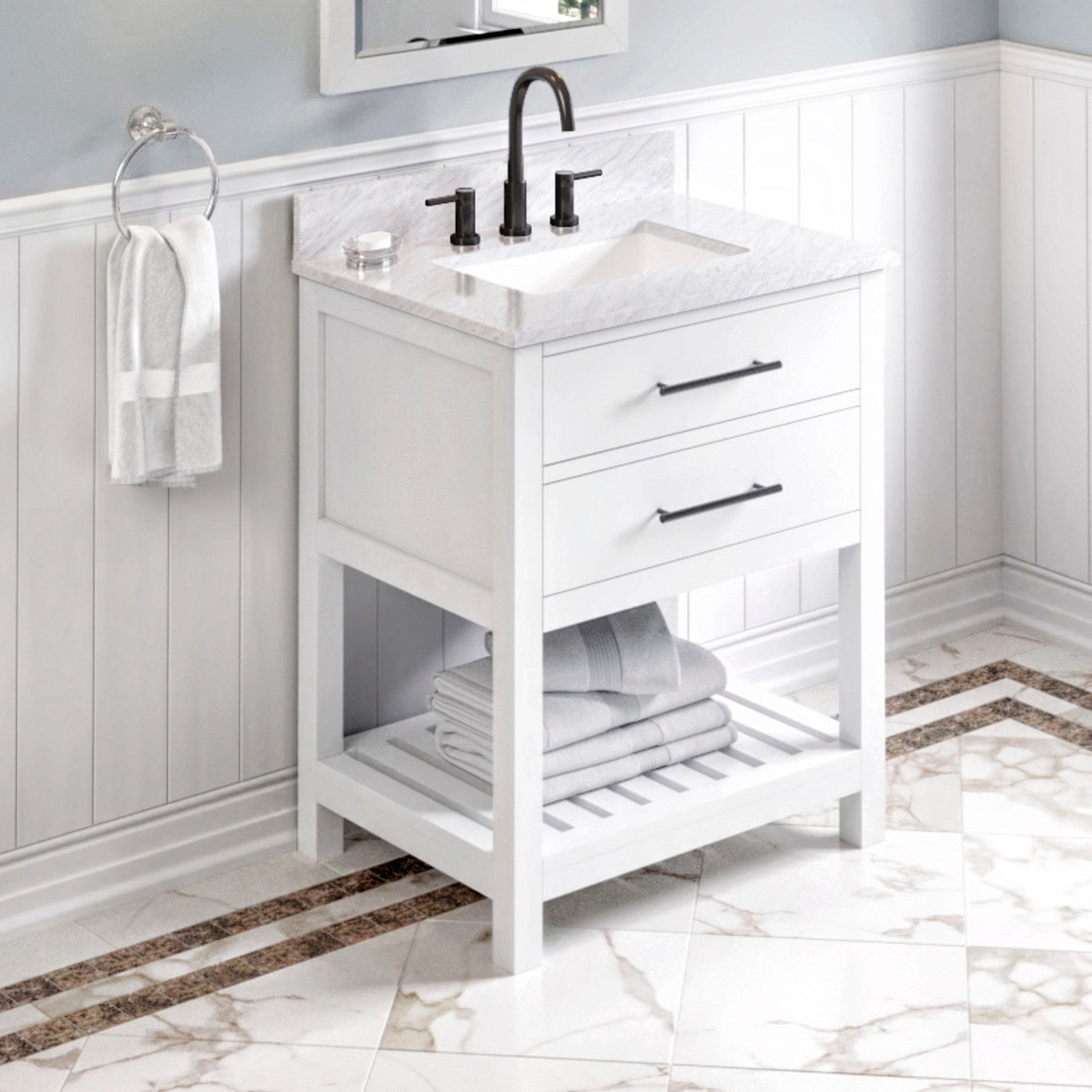30" Wavecrest Vanity – White