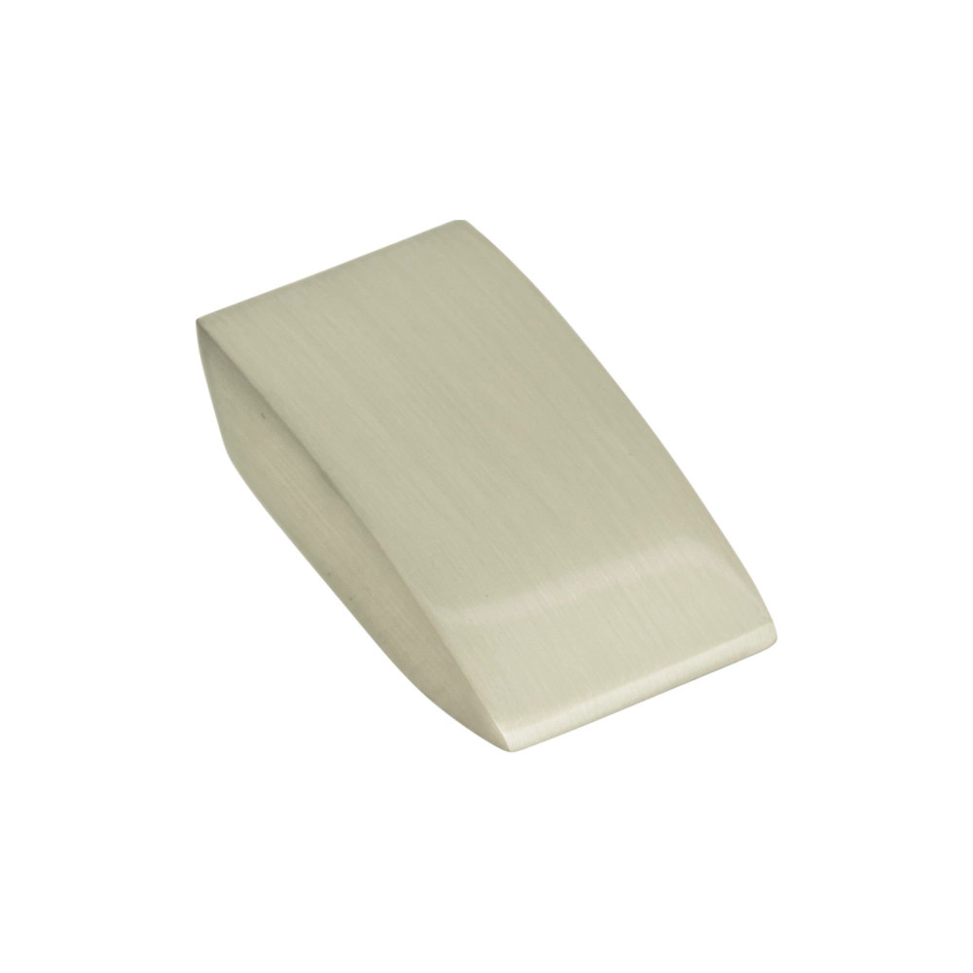 Angled Drop 15/16" Length Rectangle Knob - Brushed Nickel