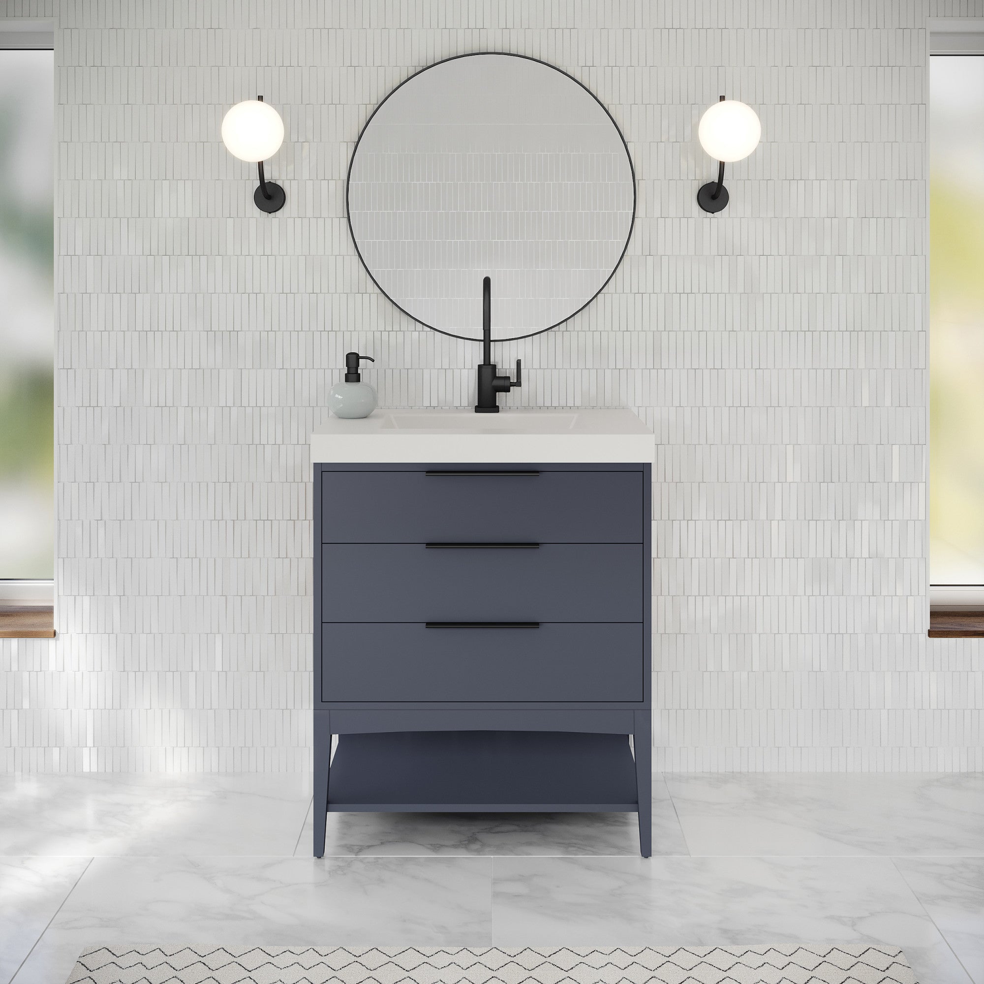 30" Gardner Vanity – Blue Steel